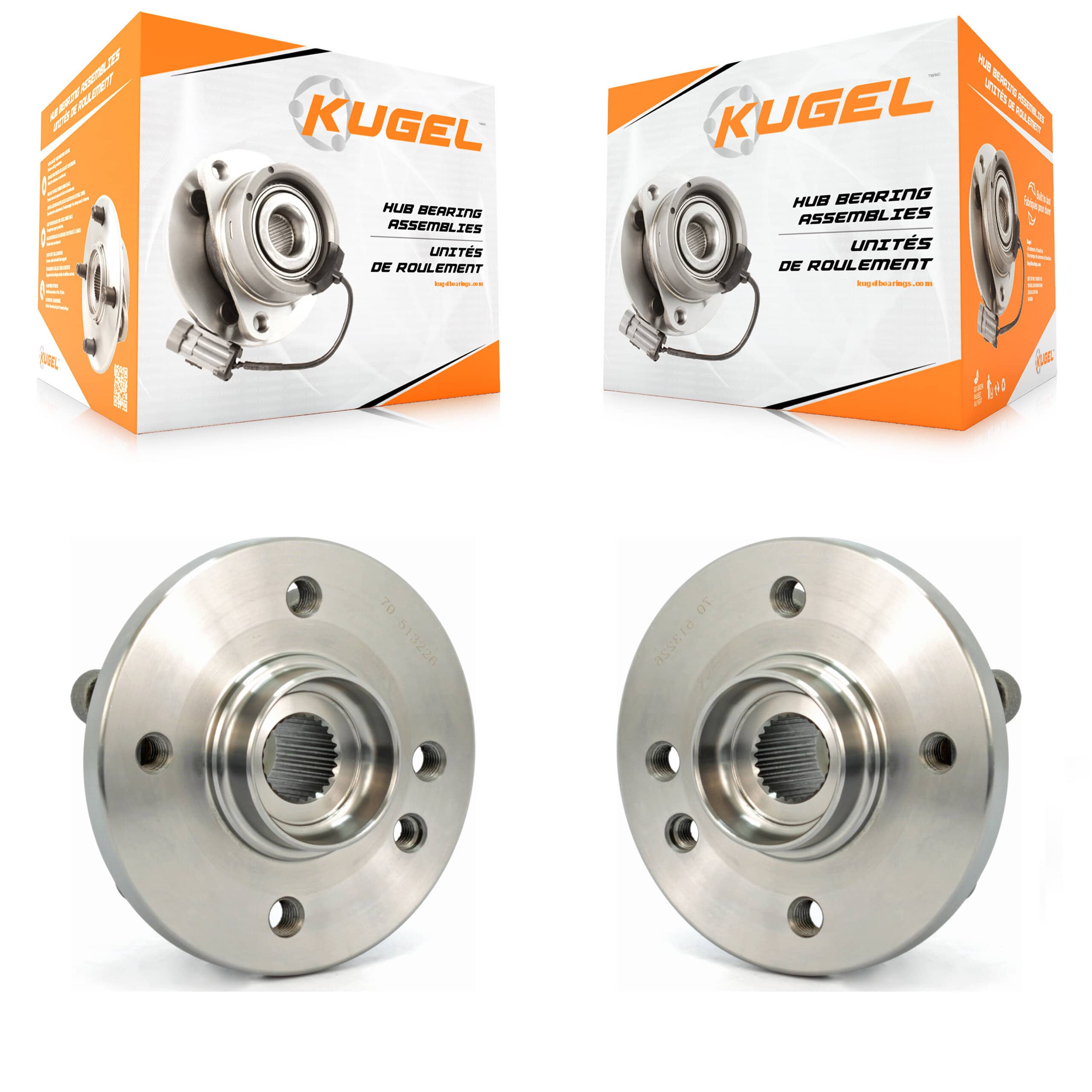Kugel - K70-100298 - Front Wheel Bearing and Hub Assembly Kits