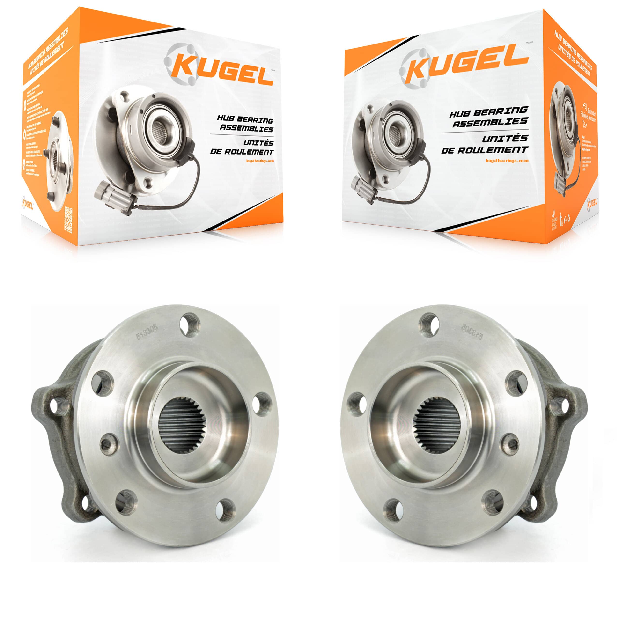 Kugel - K70-100347 - Front Wheel Bearing and Hub Assembly Kits