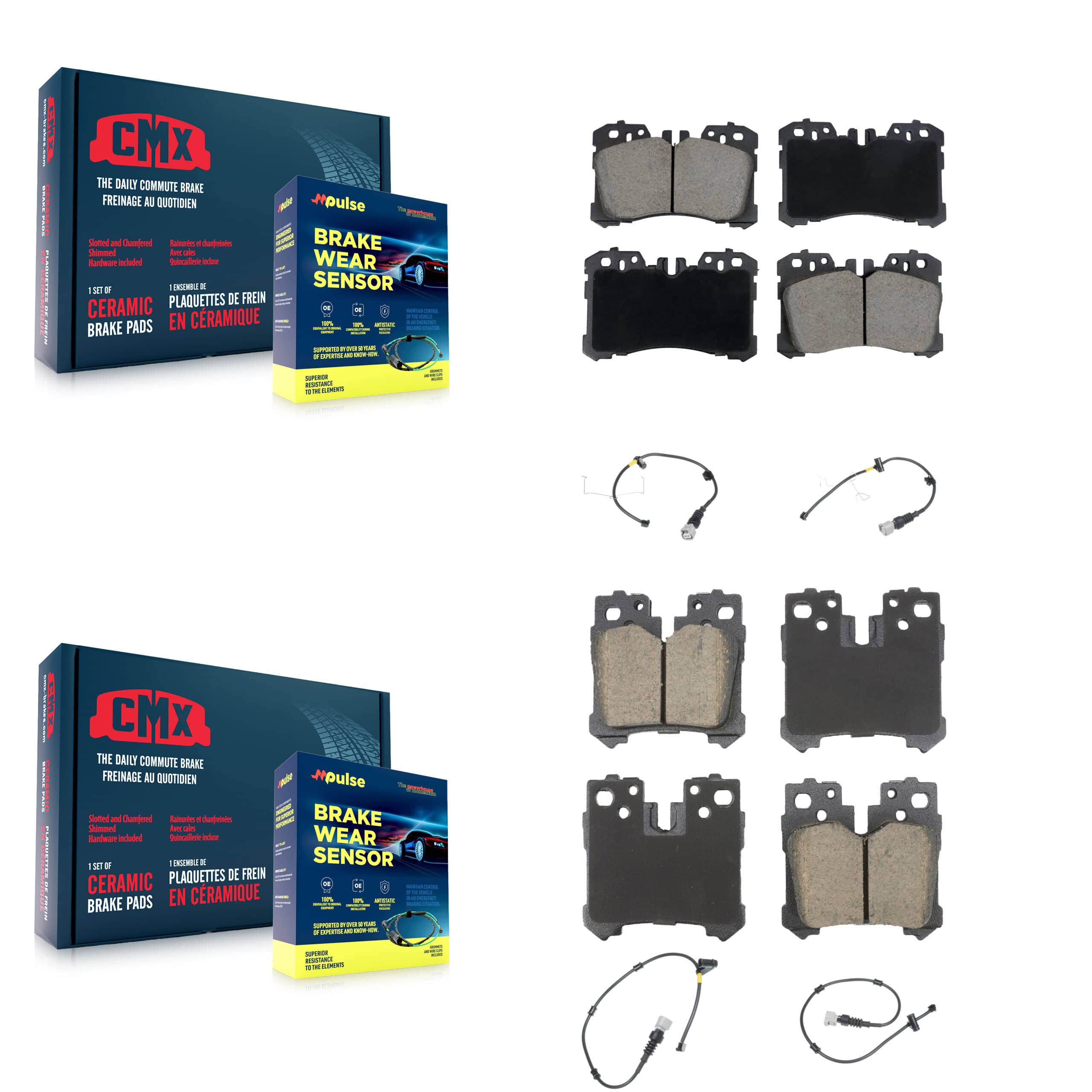 CMX - KCW-101307 - Front and Rear Disc Brake Pad Kits