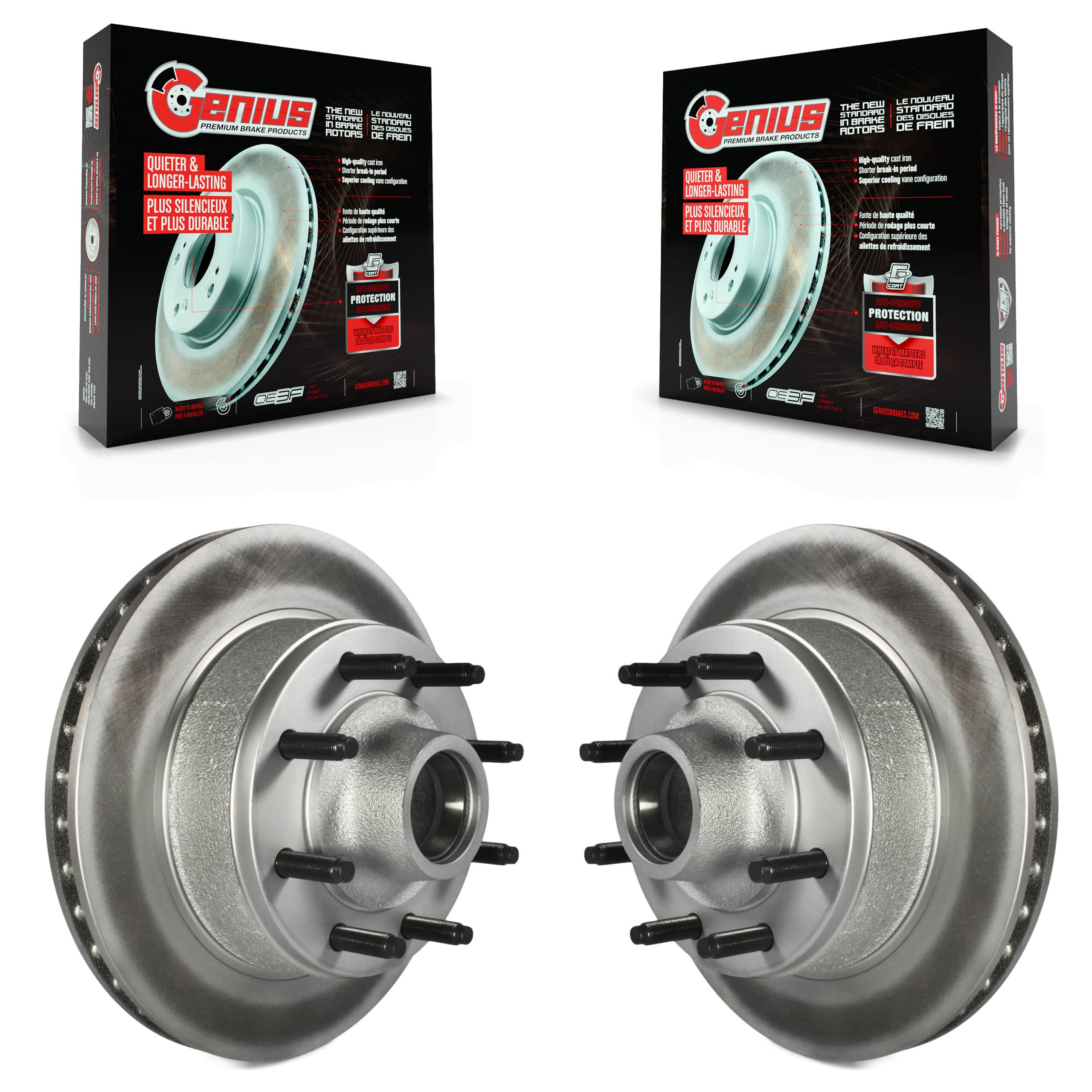 Genius - KG-100004 - Front Disc Brake Rotor and Hub Assembly Kits