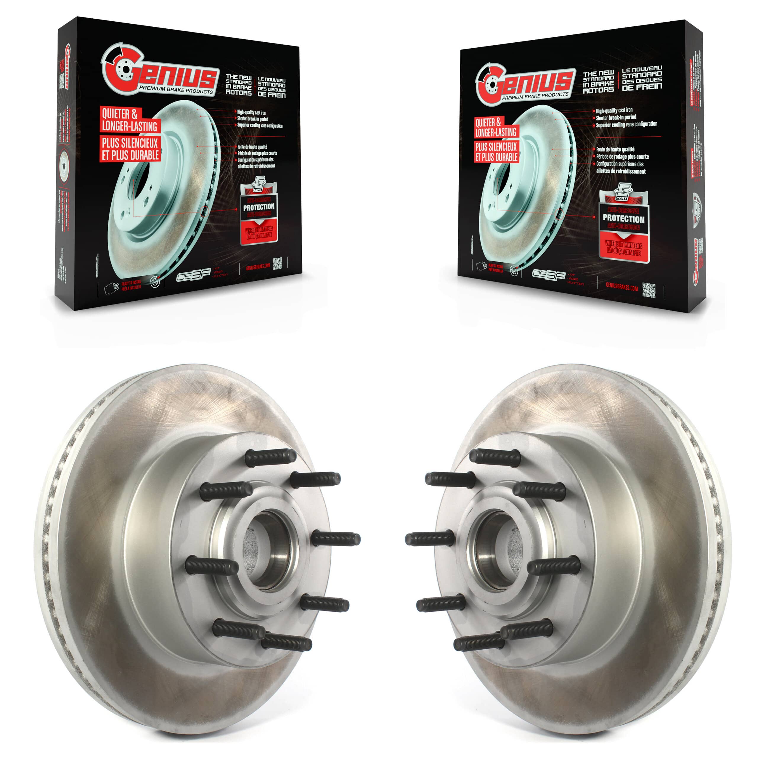 Genius - KG-101223 - Front Disc Brake Rotor and Hub Assembly Kits