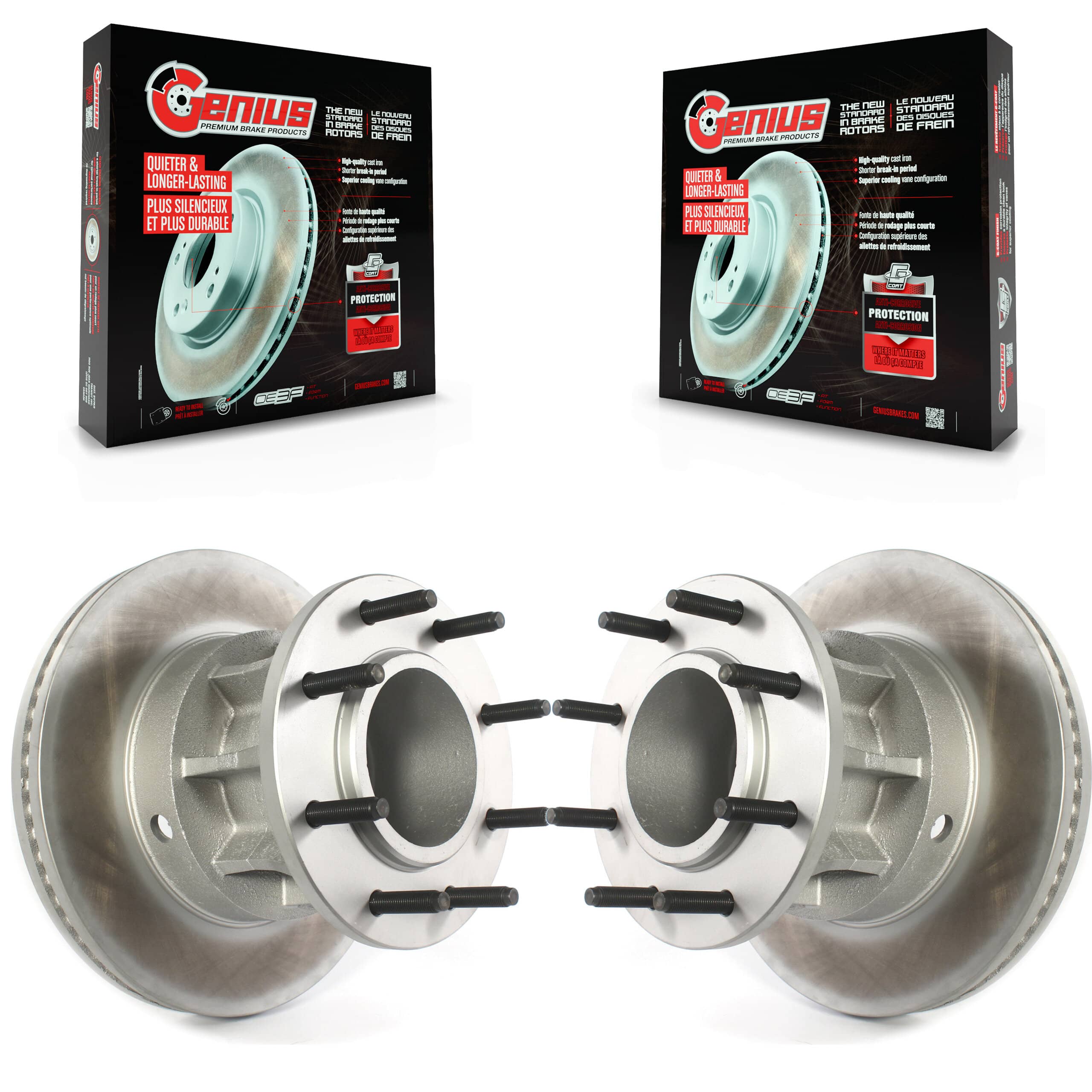 Genius - KG-101224 - Front Disc Brake Rotor and Hub Assembly Kits