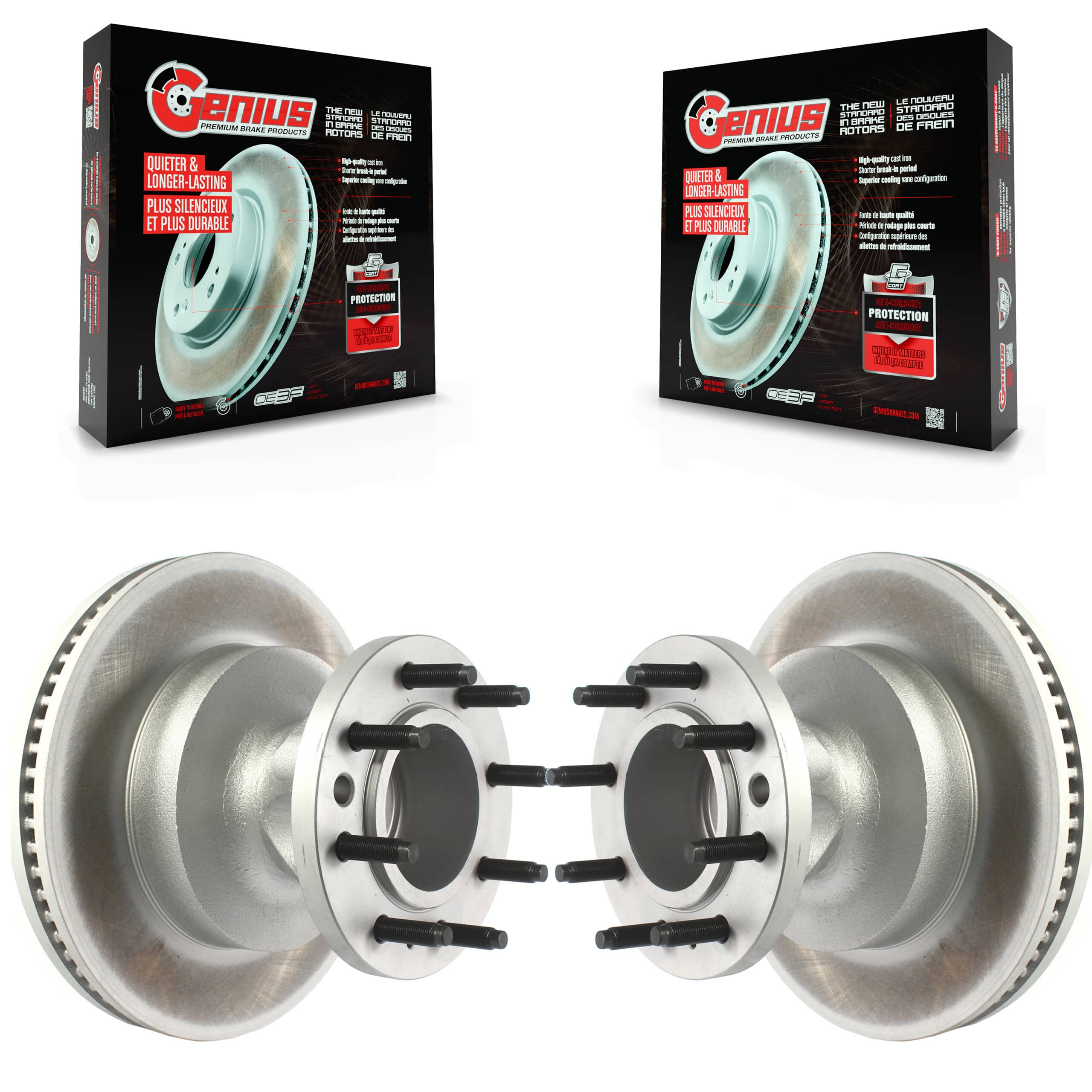 Genius - KG-101383 - Front Disc Brake Rotor and Hub Assembly Kits