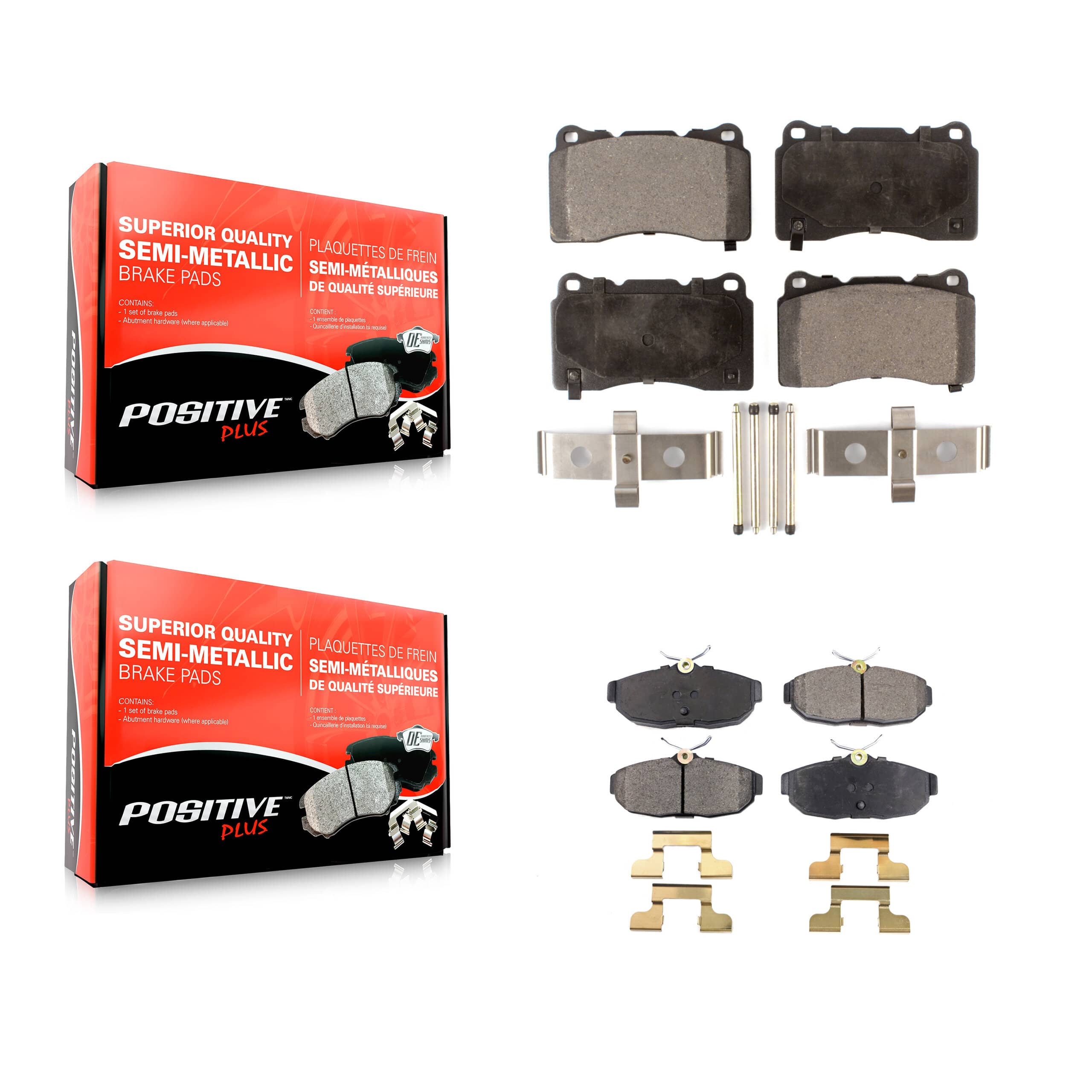 Positive Plus - KPF-100003 - Front and Rear Disc Brake Pad Kits