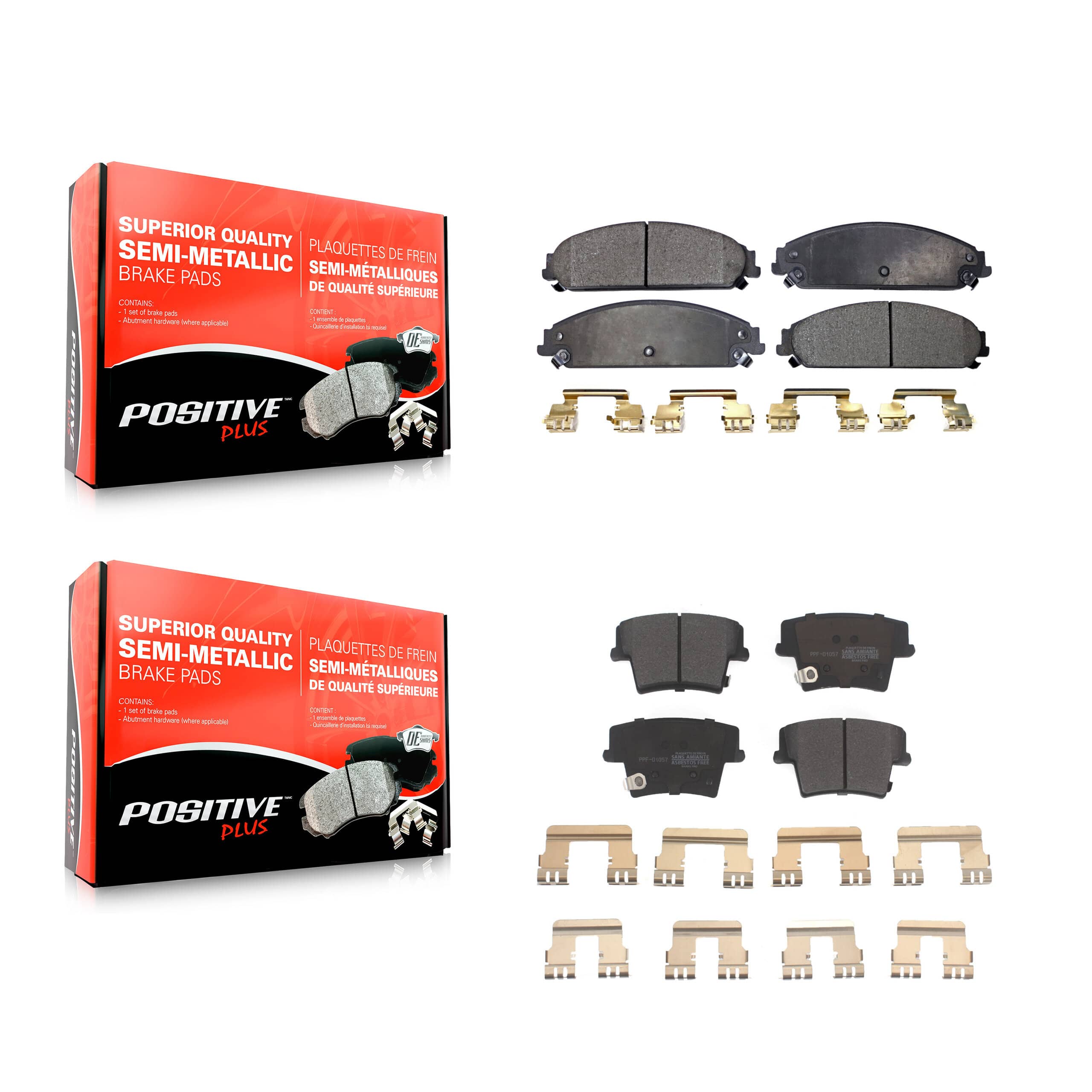 Positive Plus - KPF-100028 - Front and Rear Disc Brake Pad Kits