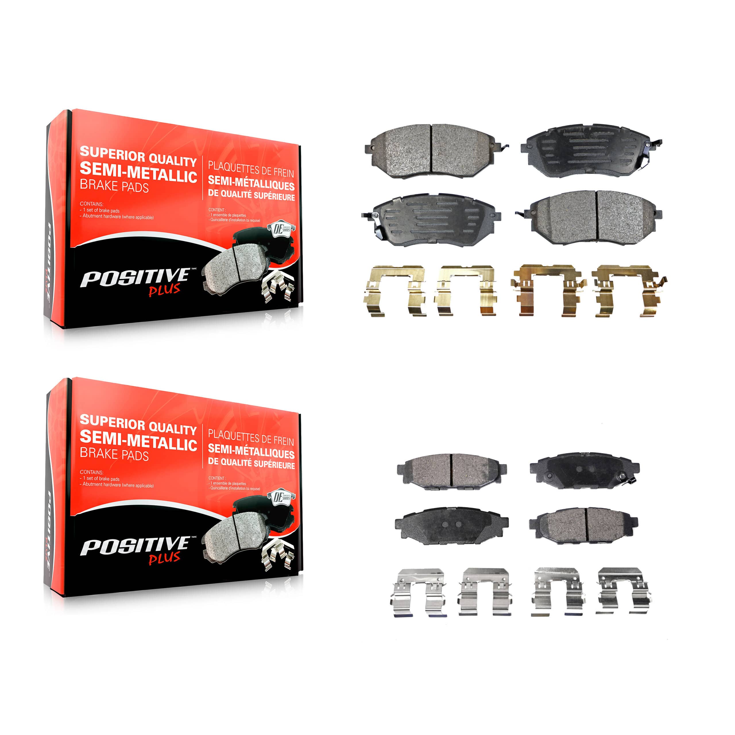Positive Plus - KPF-100040 - Front and Rear Disc Brake Pad Kits