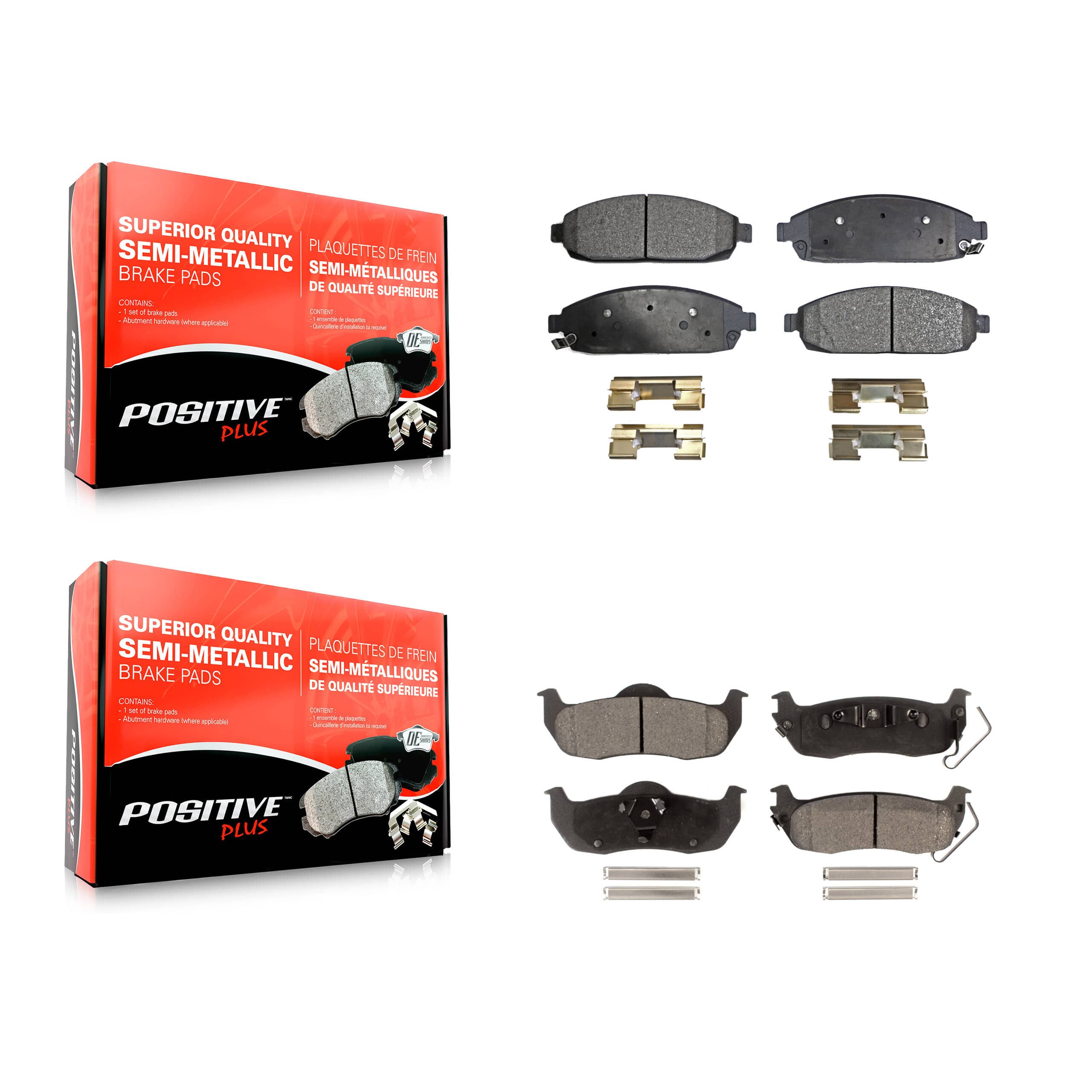 Positive Plus - KPF-100043 - Front and Rear Disc Brake Pad Kits