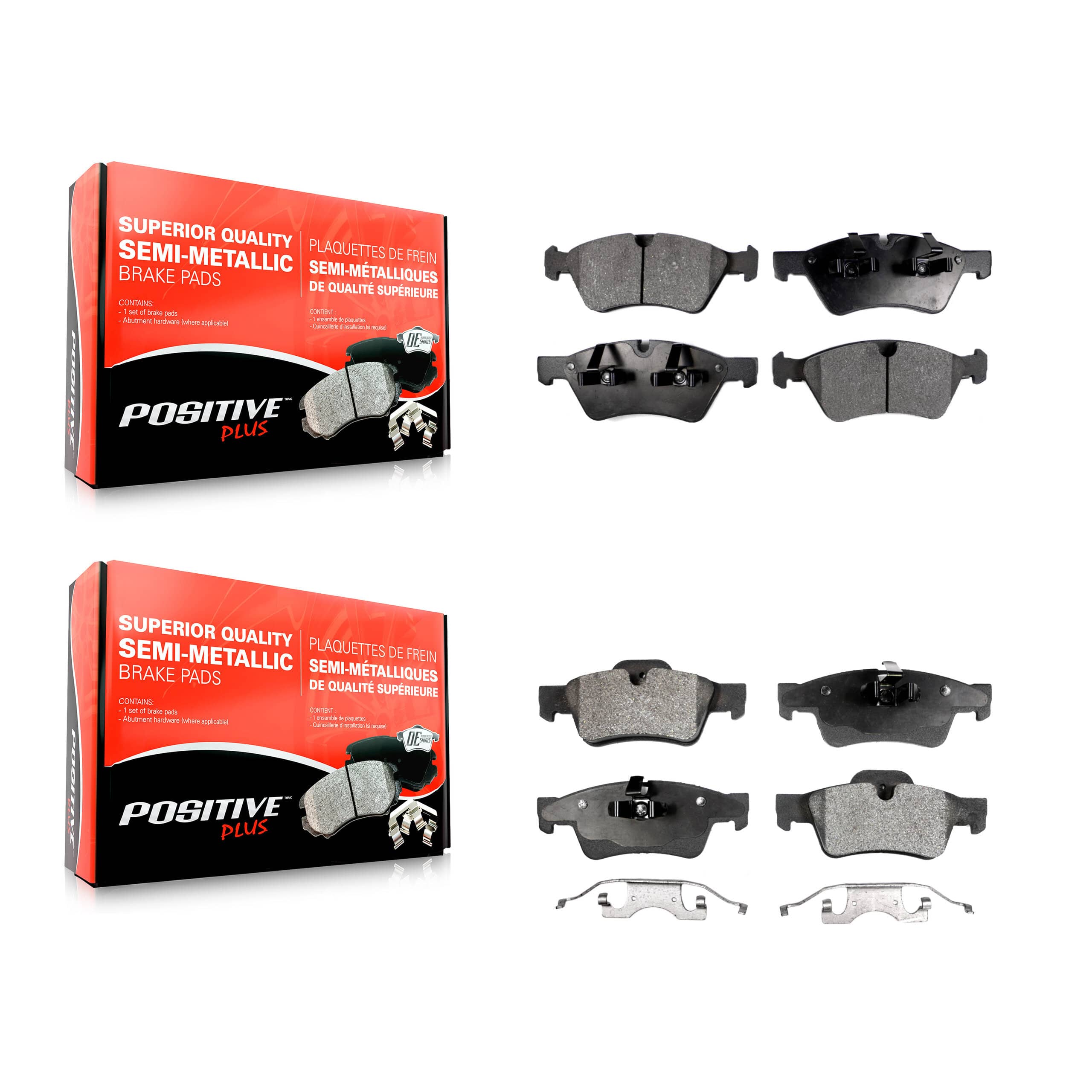 Positive Plus - KPF-100058 - Front and Rear Disc Brake Pad Kits