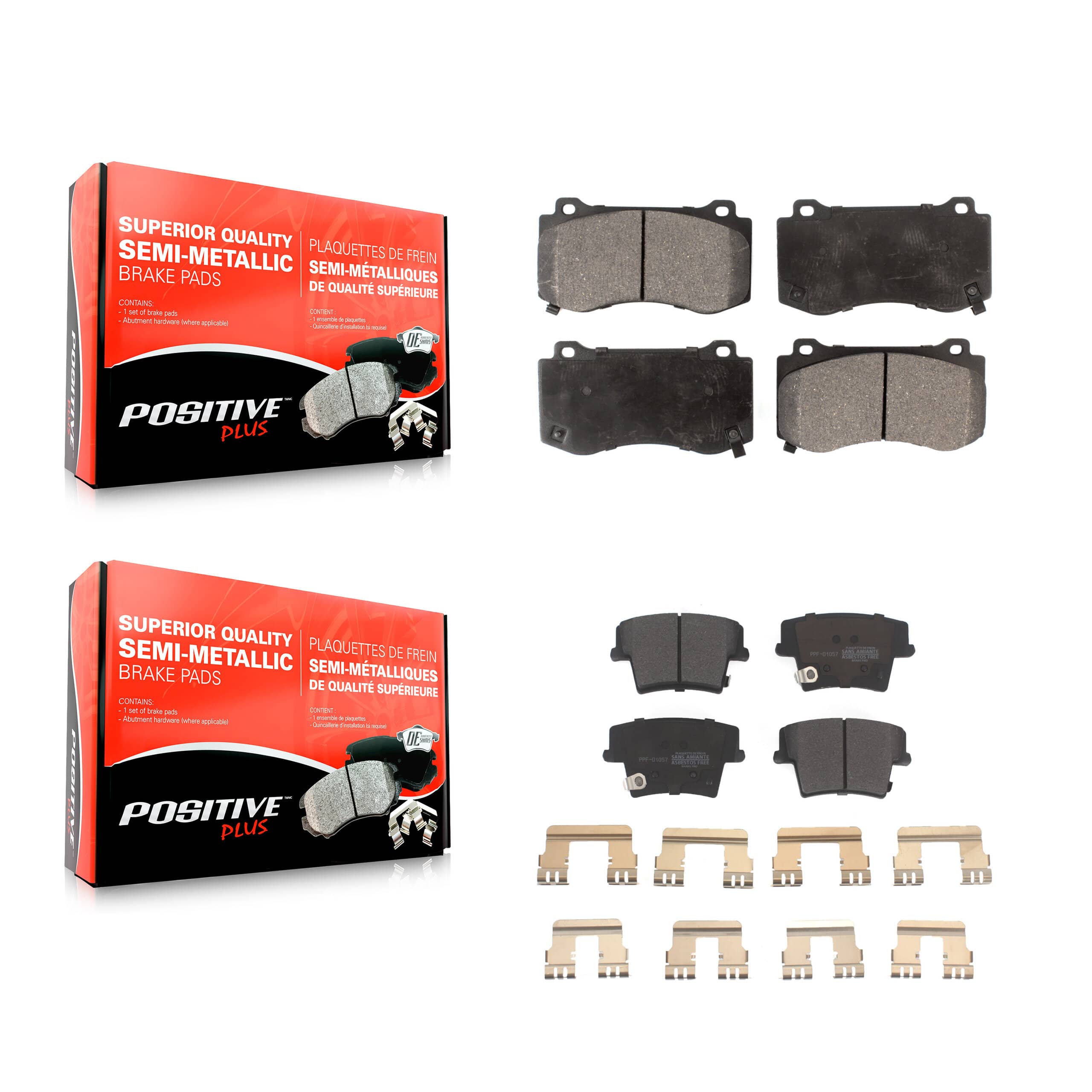 Positive Plus - KPF-100061 - Front and Rear Disc Brake Pad Kits