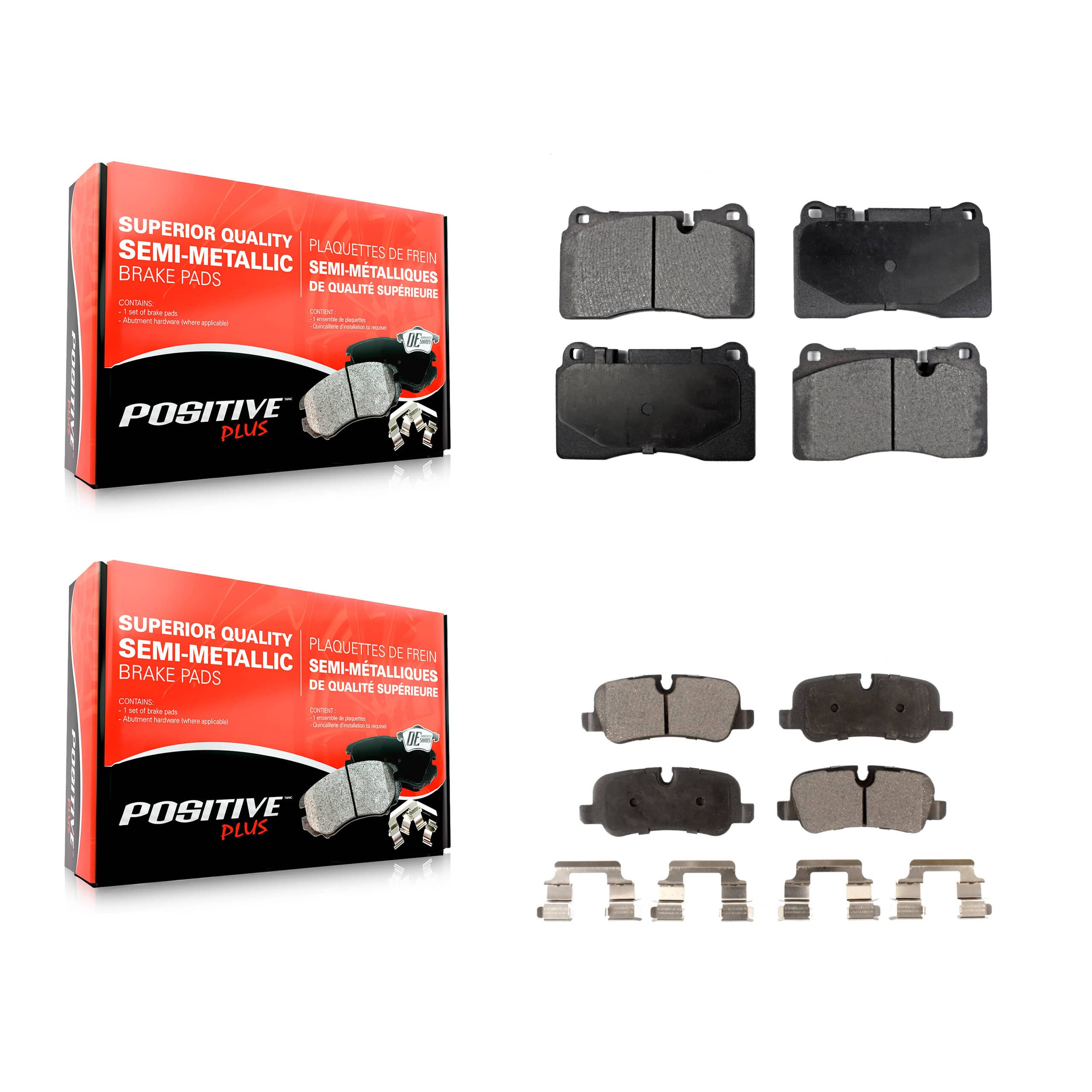 Positive Plus - KPF-100070 - Front and Rear Disc Brake Pad Kits