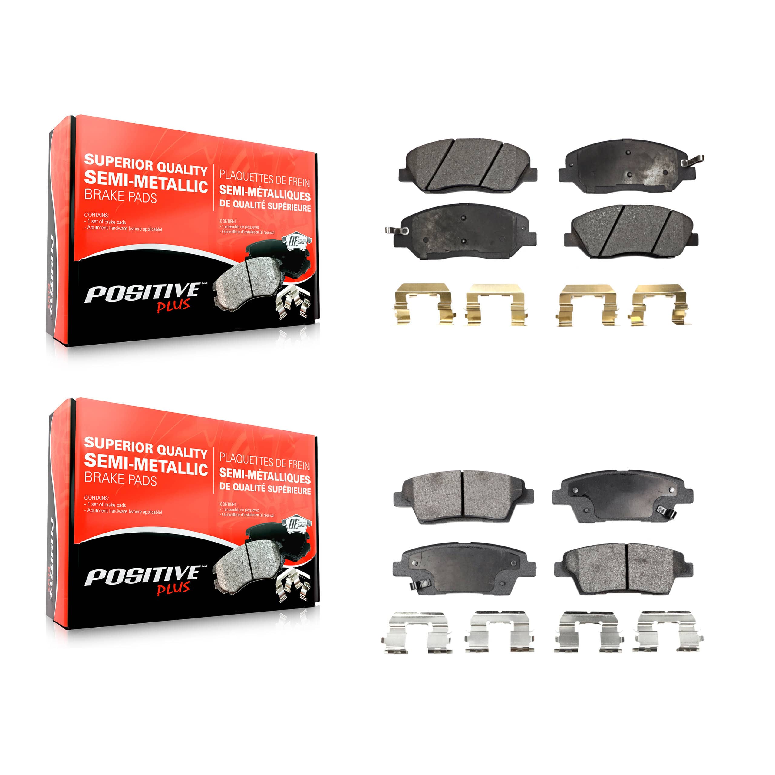 Positive Plus - KPF-100080 - Front and Rear Disc Brake Pad Kits