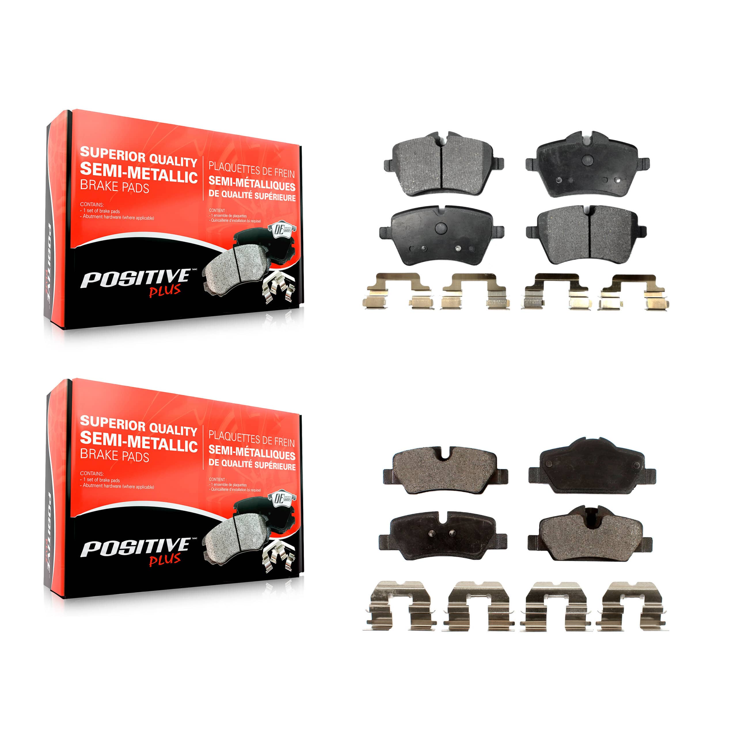Positive Plus - KPF-100086 - Front and Rear Disc Brake Pad Kits