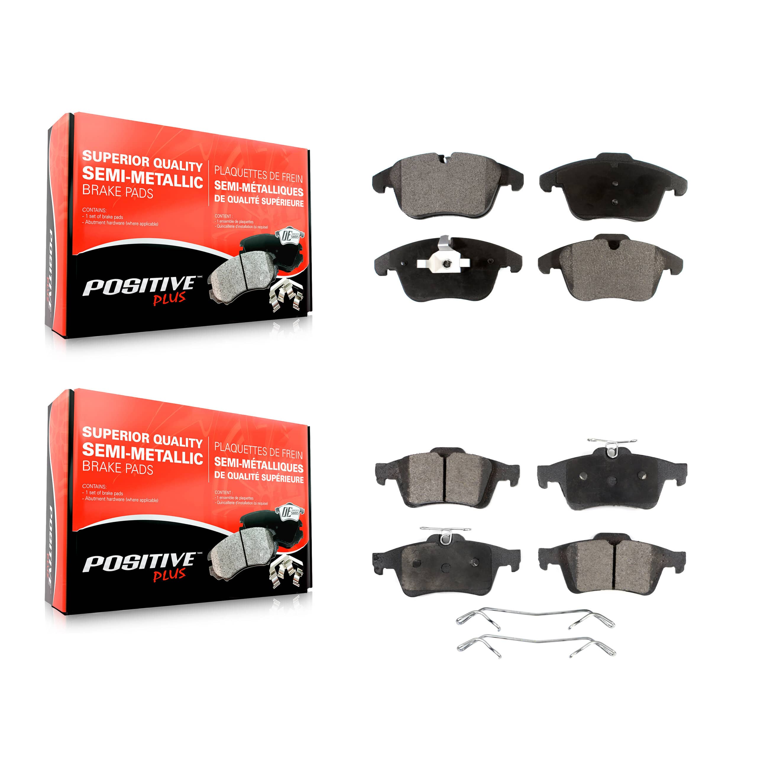 Positive Plus - KPF-100093 - Front and Rear Disc Brake Pad Kits