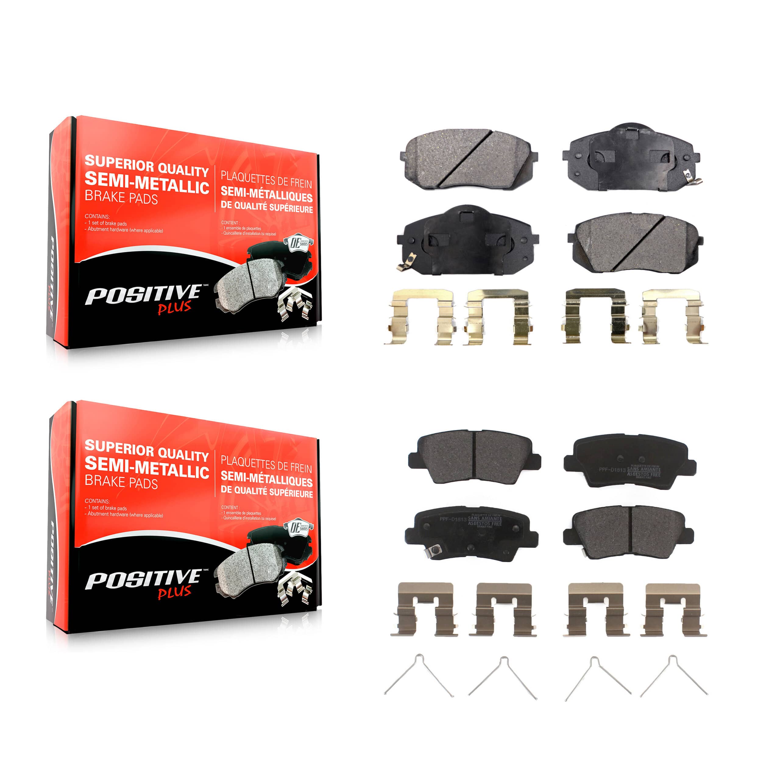 Positive Plus - KPF-100107 - Front and Rear Disc Brake Pad Kits