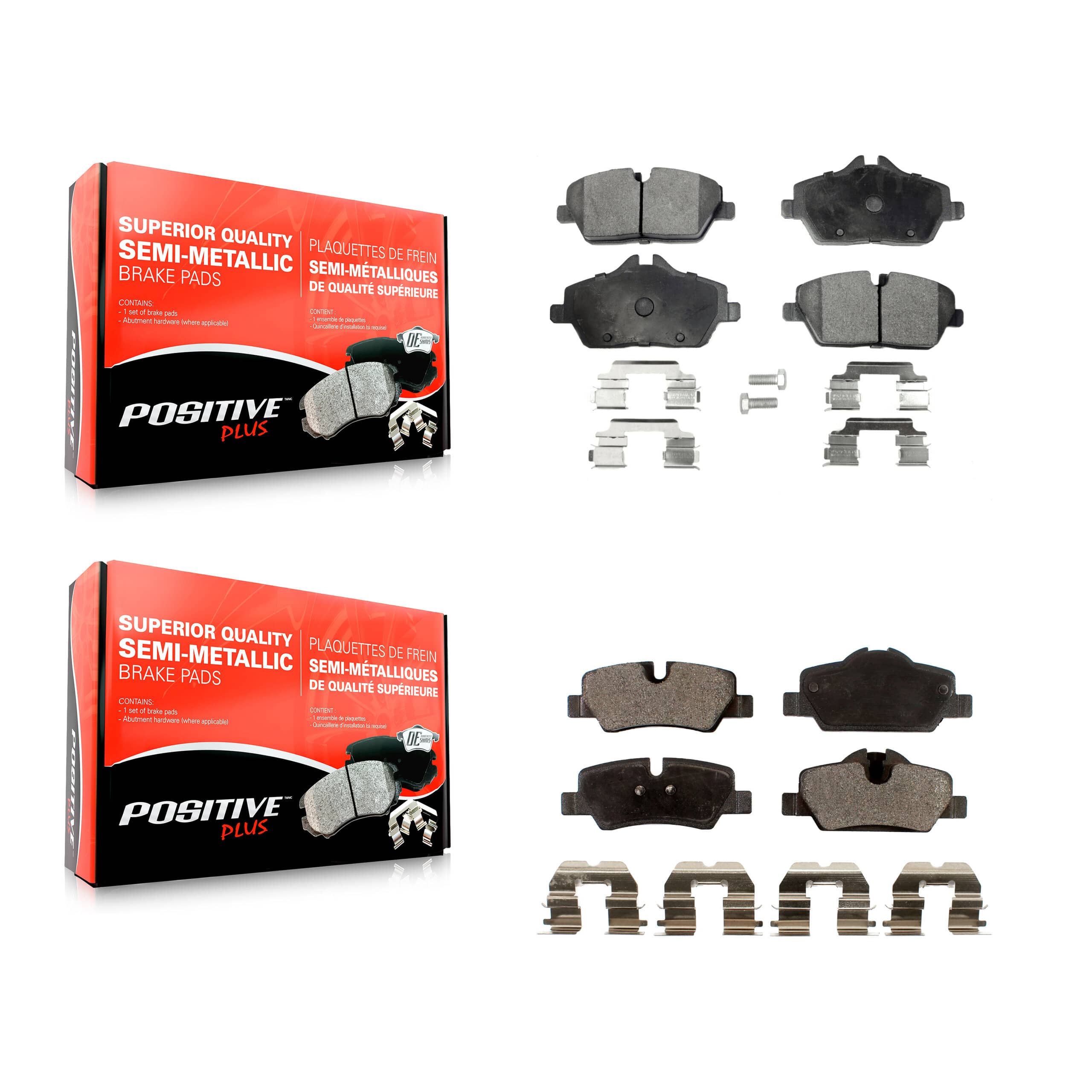 Positive Plus - KPF-100115 - Front and Rear Disc Brake Pad Kits