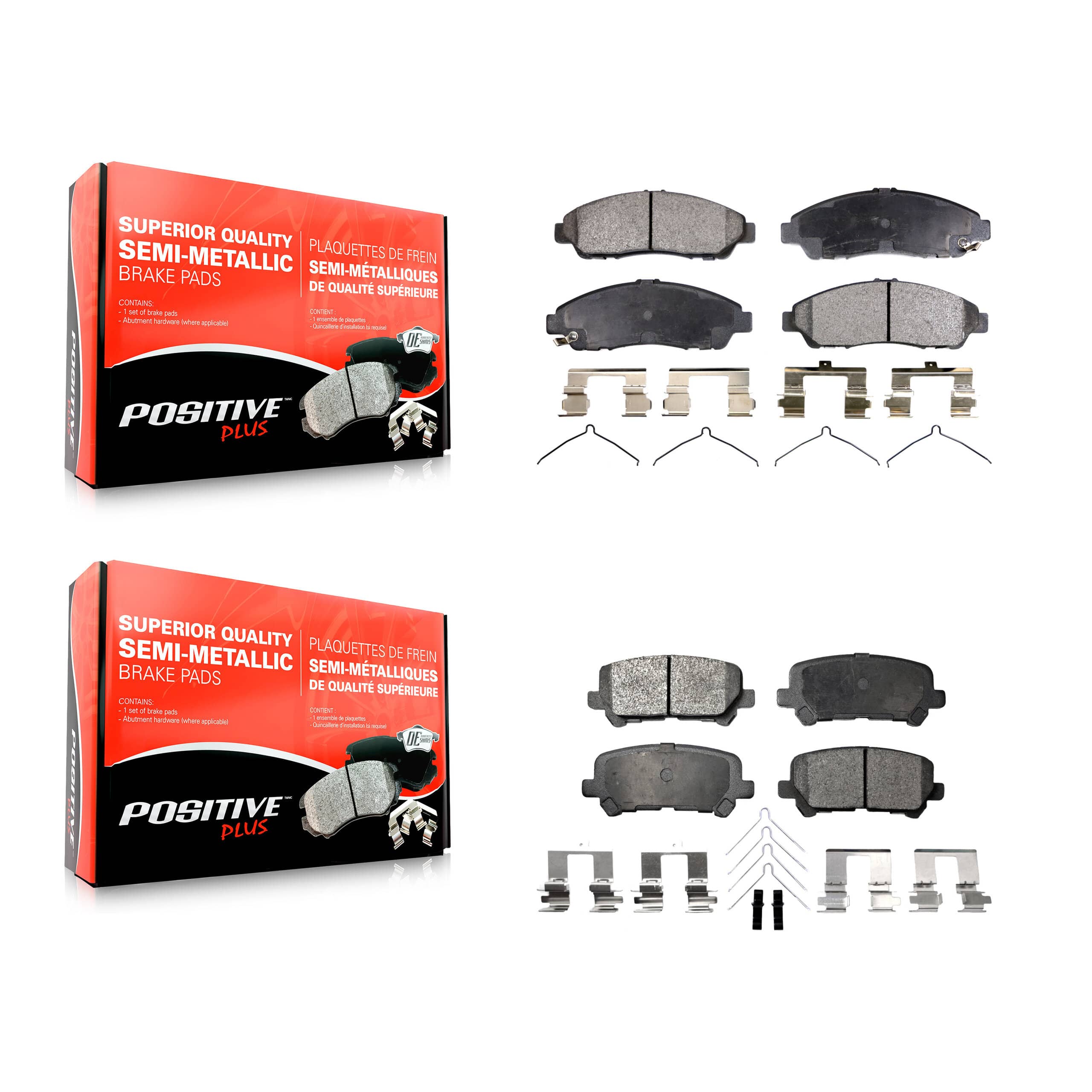 Positive Plus - KPF-100150 - Front and Rear Disc Brake Pad Kits