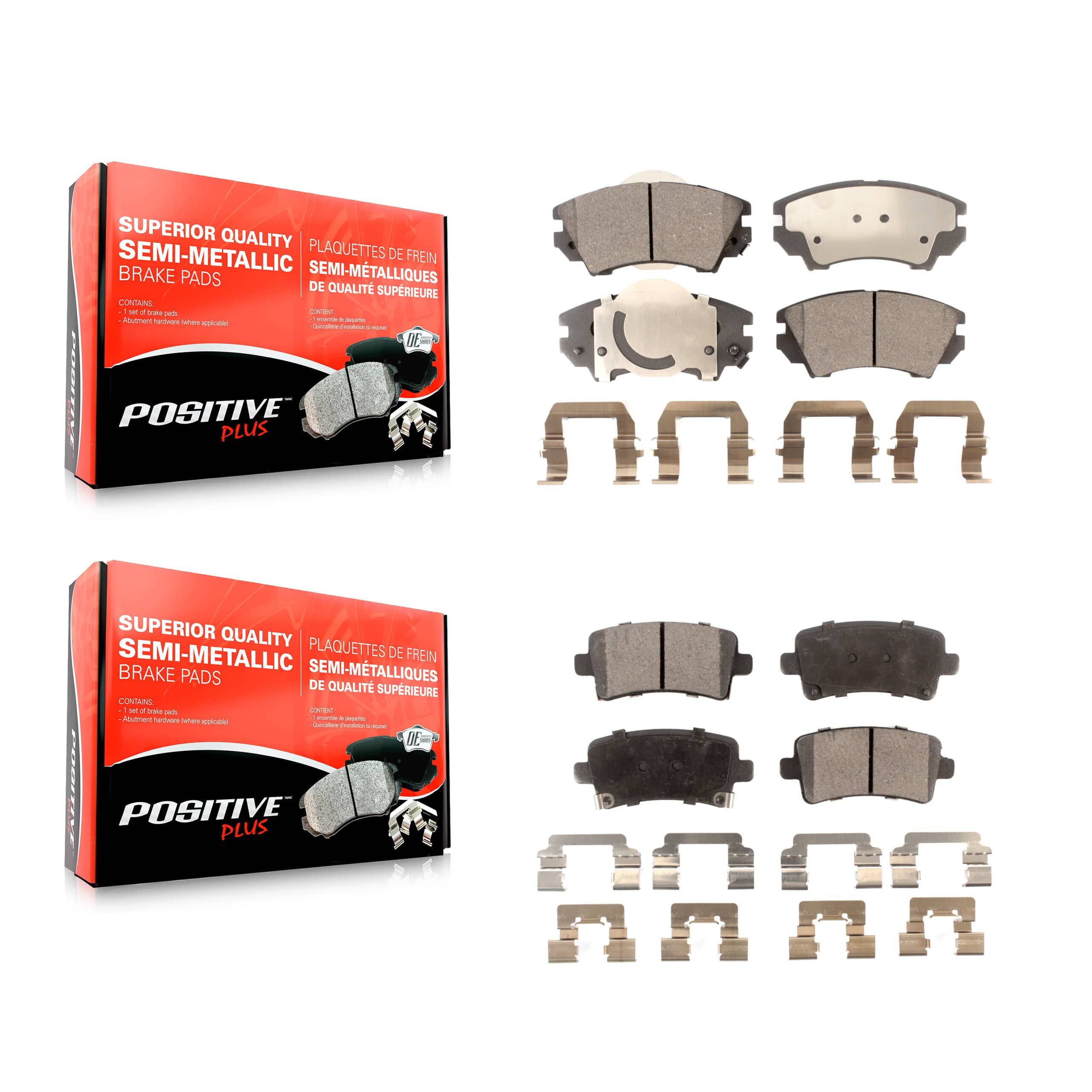 Positive Plus - KPF-100160 - Front and Rear Disc Brake Pad Kits