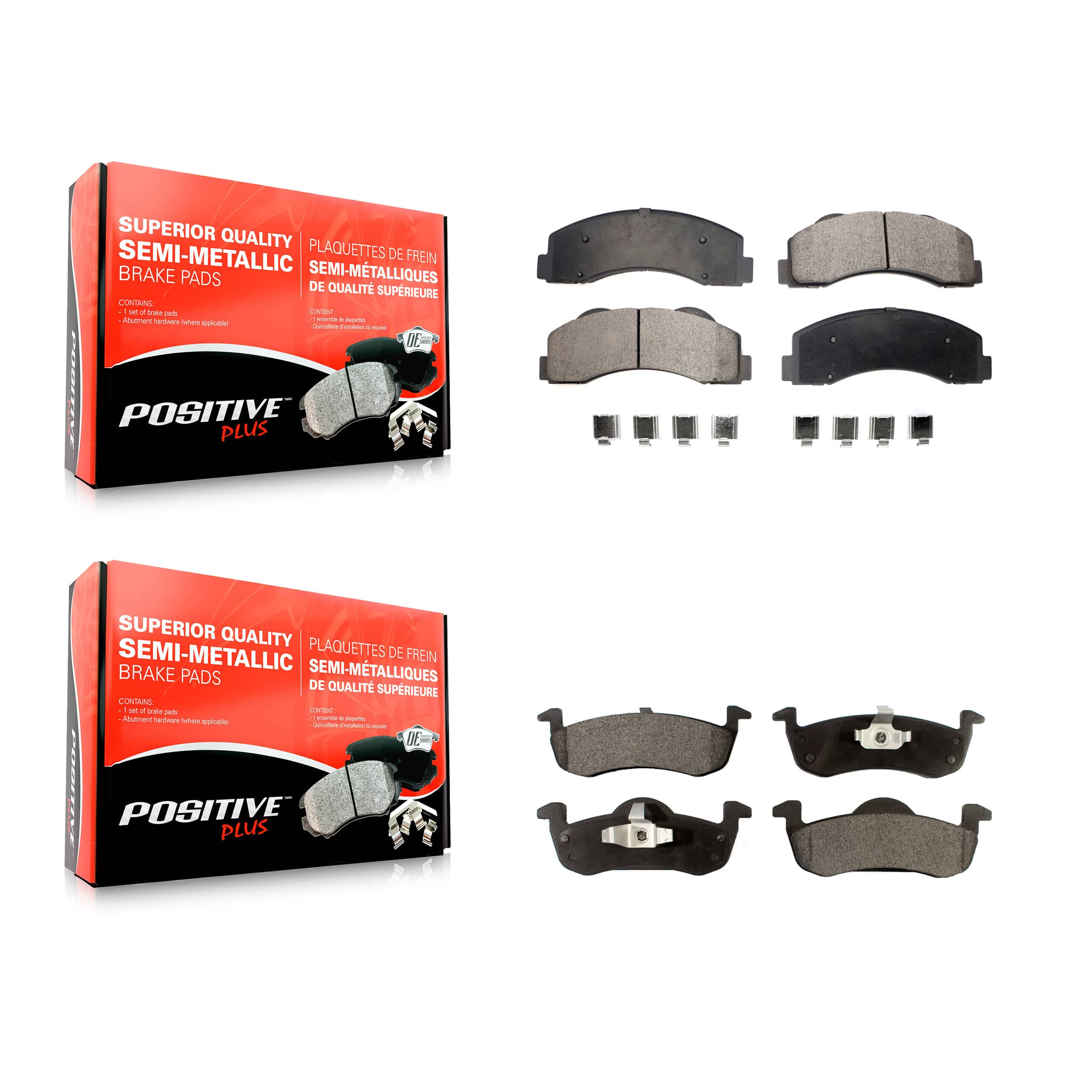 Positive Plus - KPF-100176 - Front and Rear Disc Brake Pad Kits