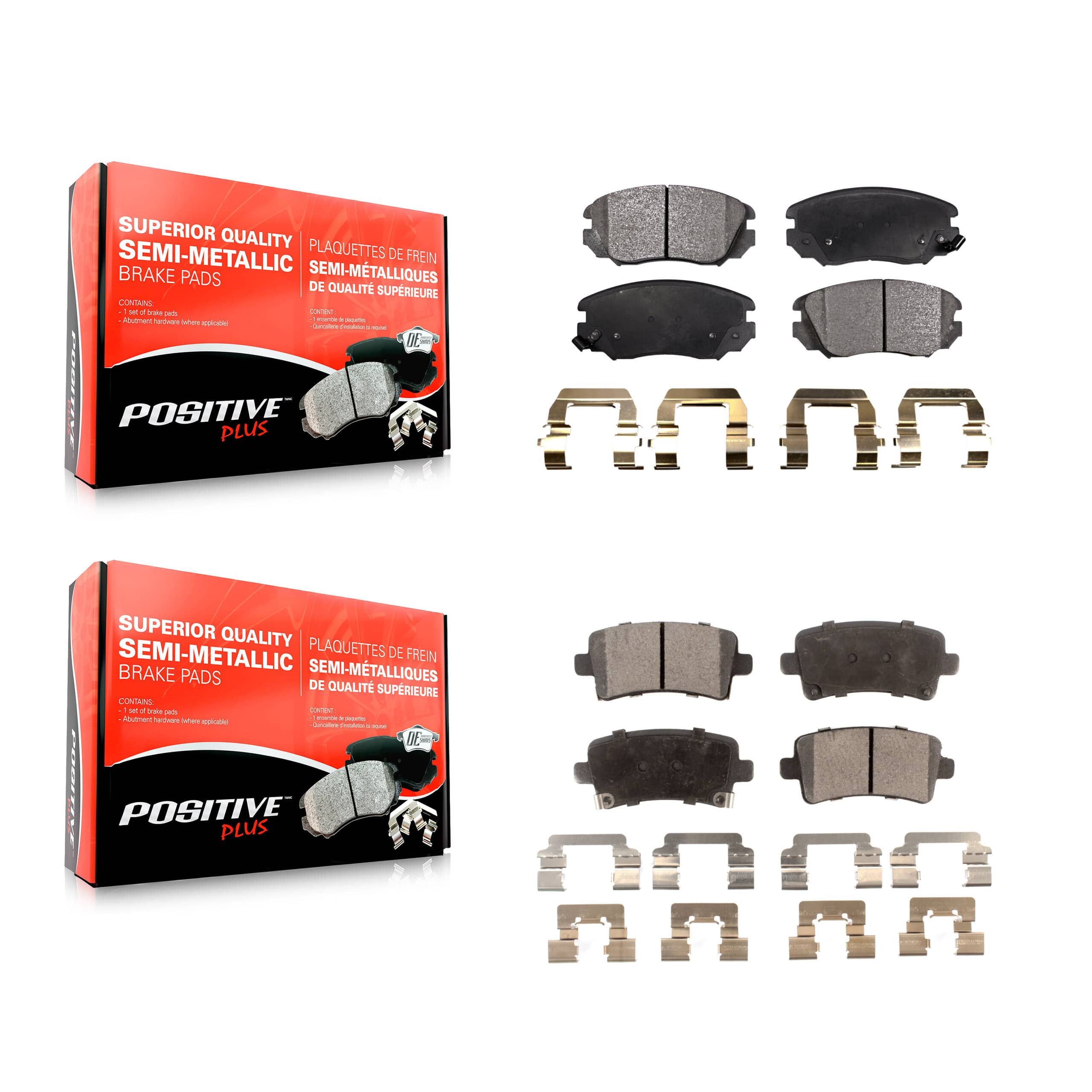 Positive Plus - KPF-100179 - Front and Rear Disc Brake Pad Kits