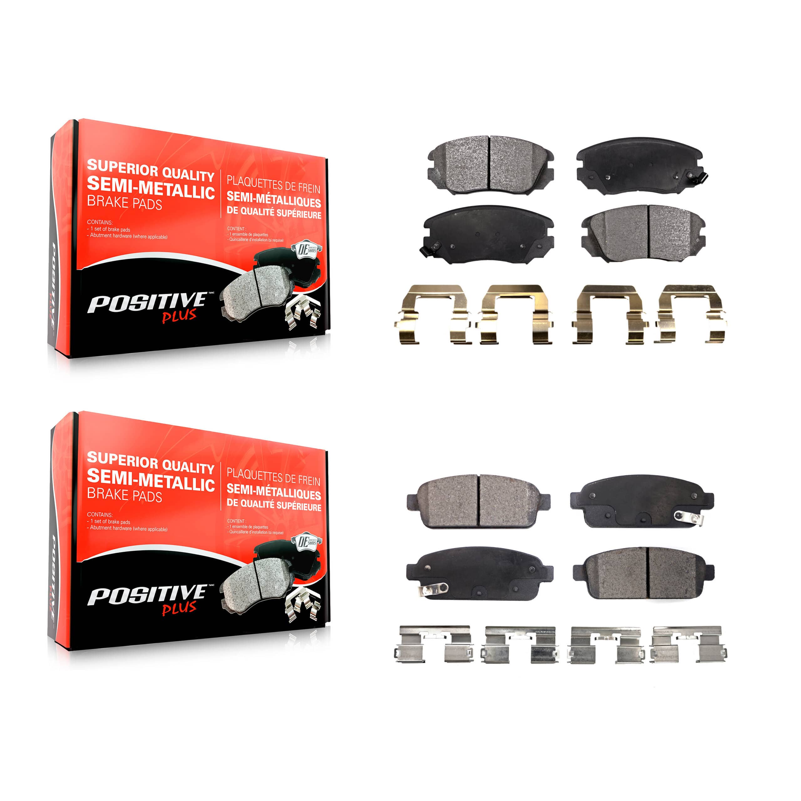 Positive Plus - KPF-100180 - Front and Rear Disc Brake Pad Kits