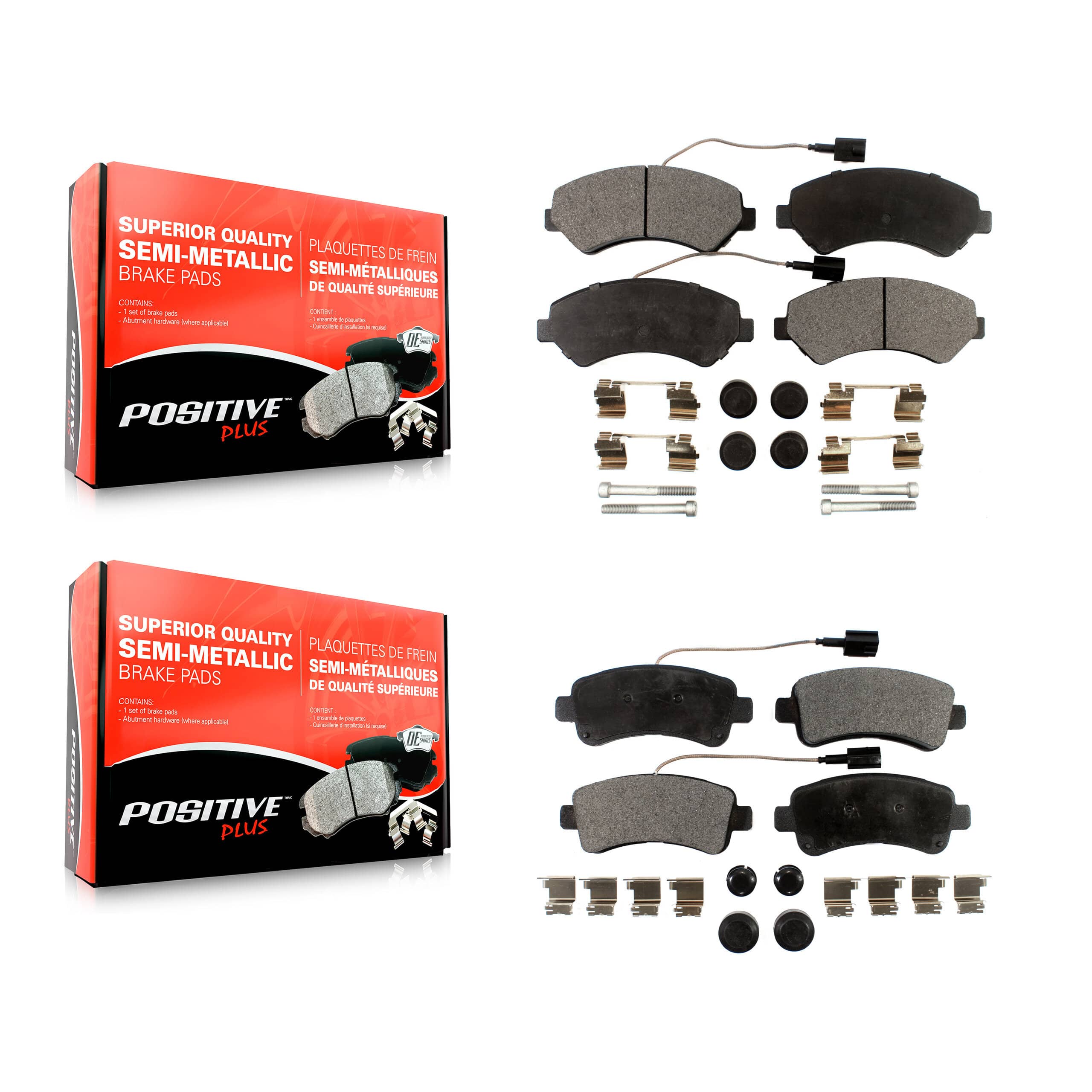 Positive Plus - KPF-100218 - Front and Rear Disc Brake Pad Kits