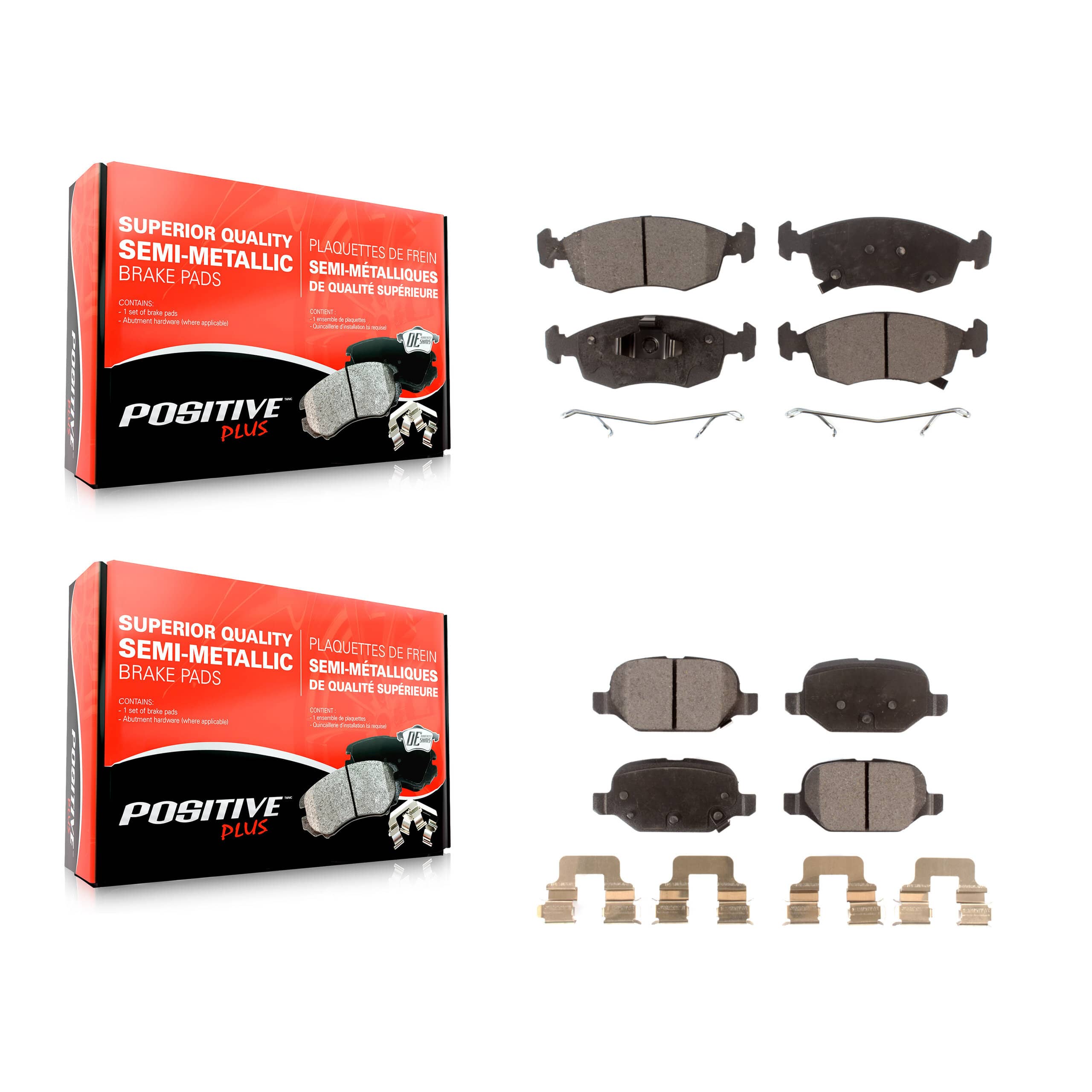Positive Plus - KPF-100228 - Front and Rear Disc Brake Pad Kits