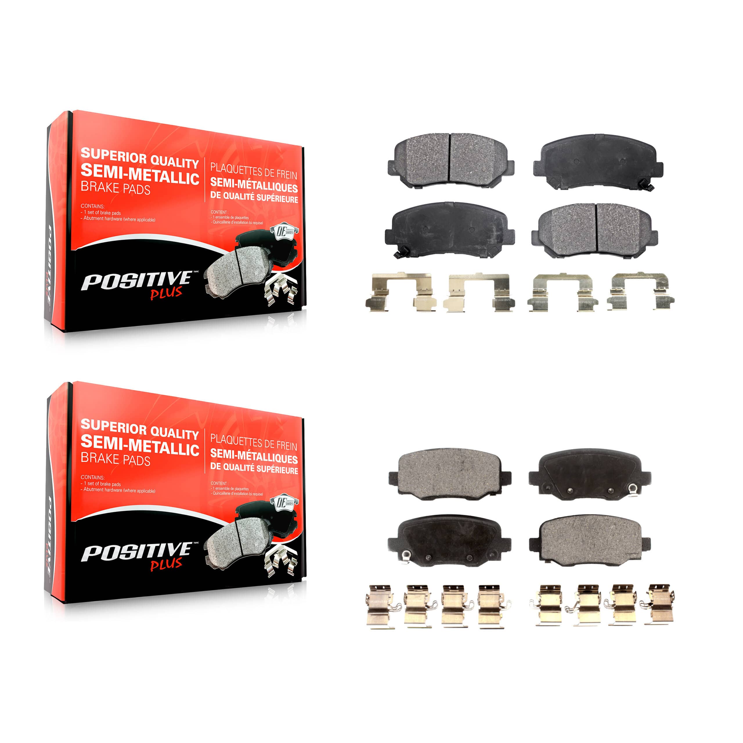 Positive Plus - KPF-100242 - Front and Rear Disc Brake Pad Kits