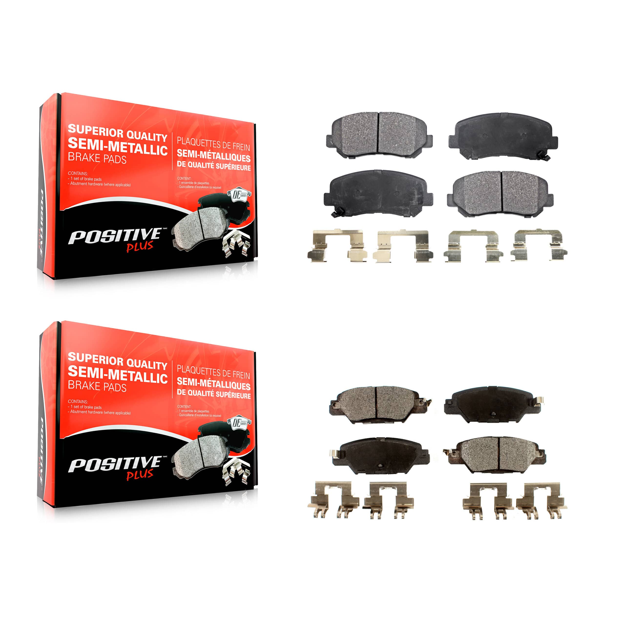 Positive Plus - KPF-100243 - Front and Rear Disc Brake Pad Kits