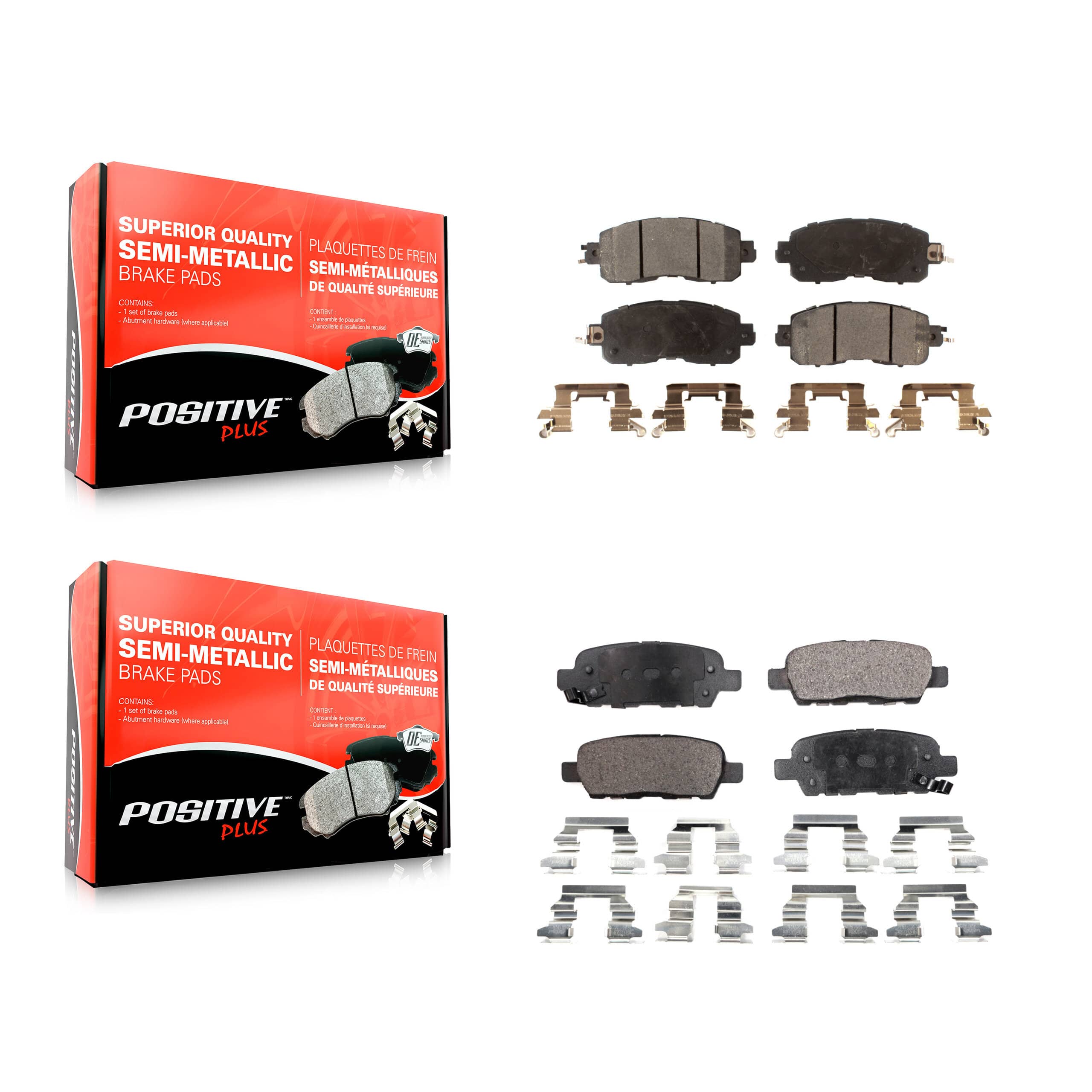 Positive Plus - KPF-100250 - Front and Rear Disc Brake Pad Kits