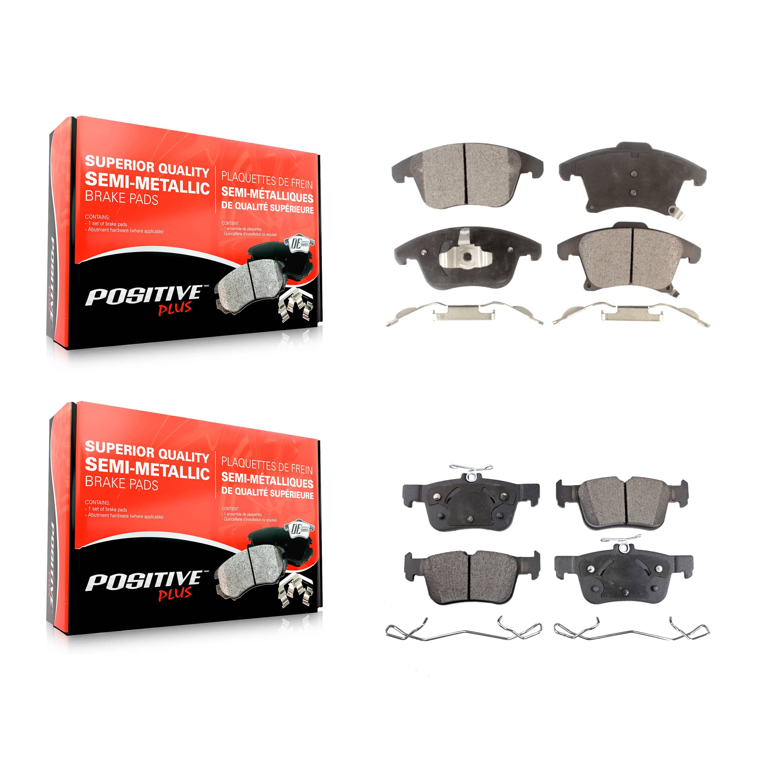 Positive Plus - KPF-100251 - Front and Rear Disc Brake Pad Kits