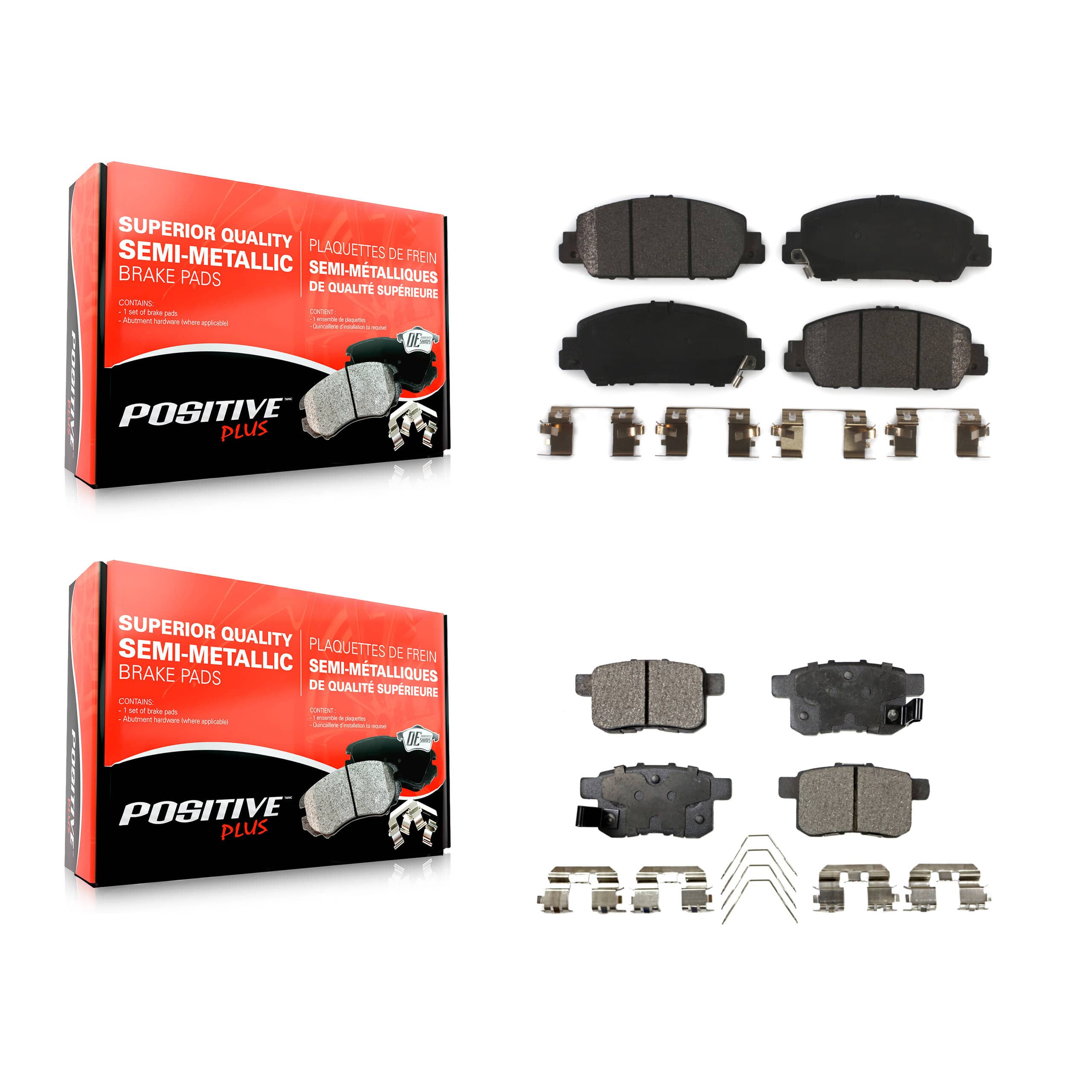 Positive Plus - KPF-100252 - Front and Rear Disc Brake Pad Kits