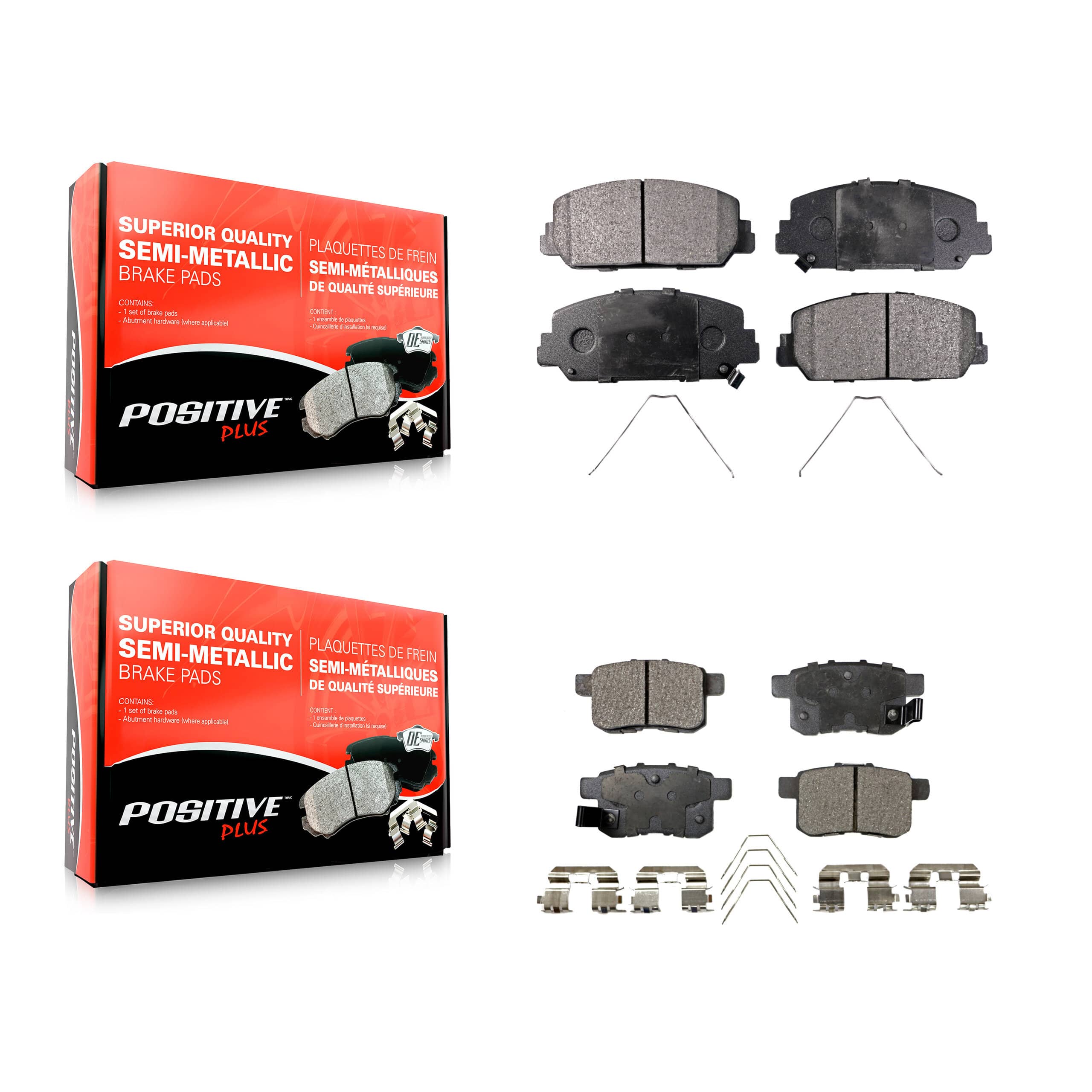 Positive Plus - KPF-100259 - Front and Rear Disc Brake Pad Kits