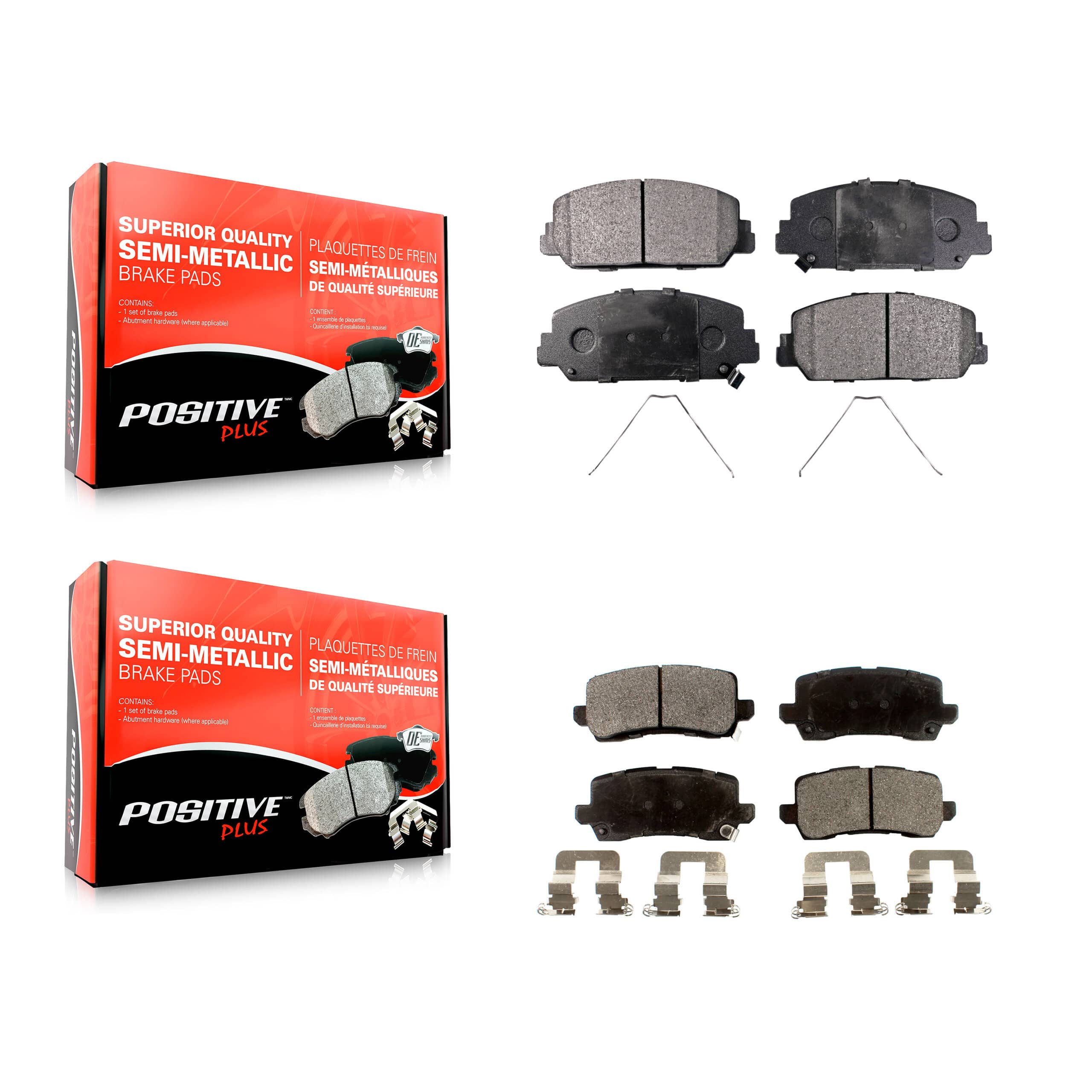 Positive Plus - KPF-100260 - Front and Rear Disc Brake Pad Kits