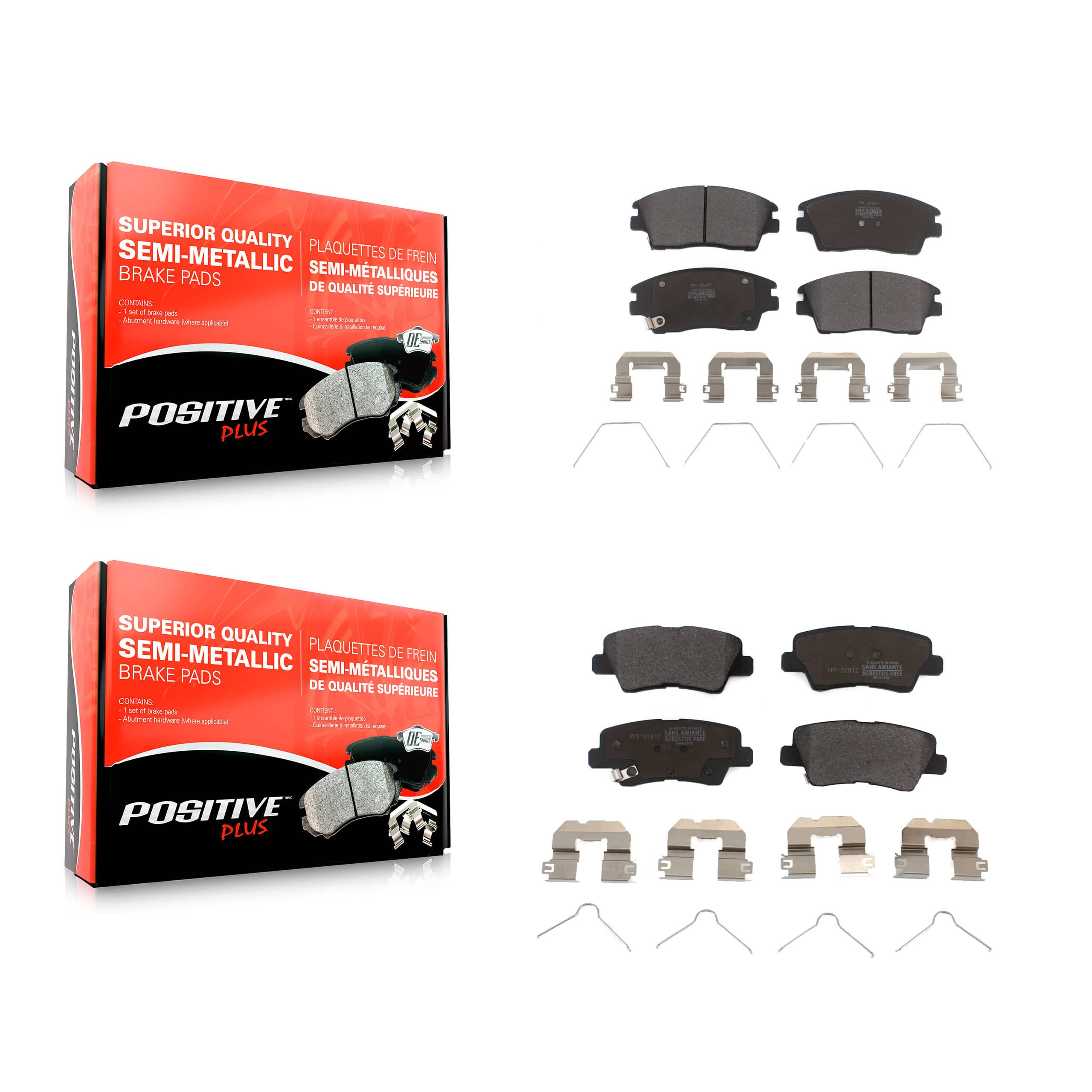 Positive Plus - KPF-100283 - Front and Rear Disc Brake Pad Kits