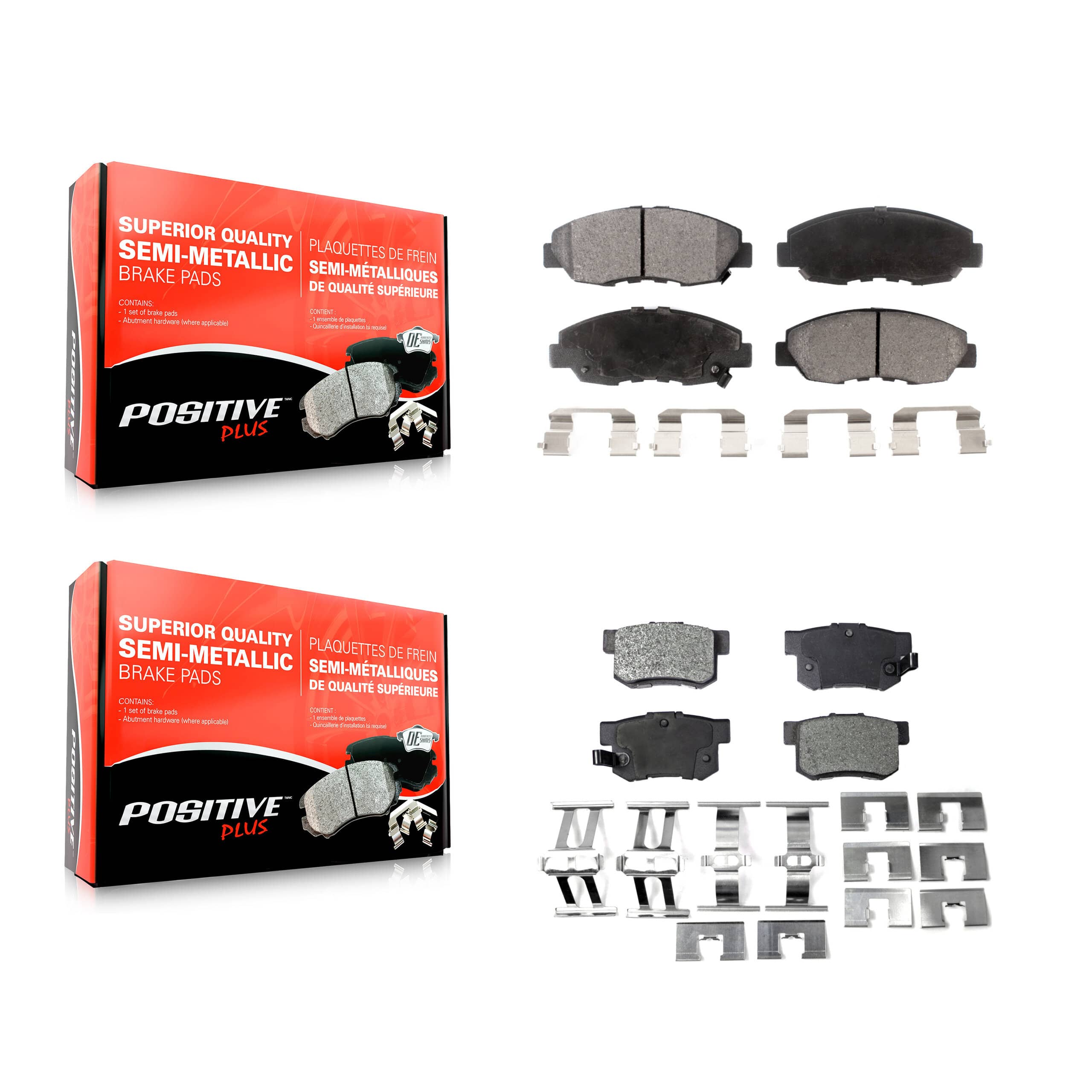 Positive Plus - KPF-100301 - Front and Rear Disc Brake Pad Kits