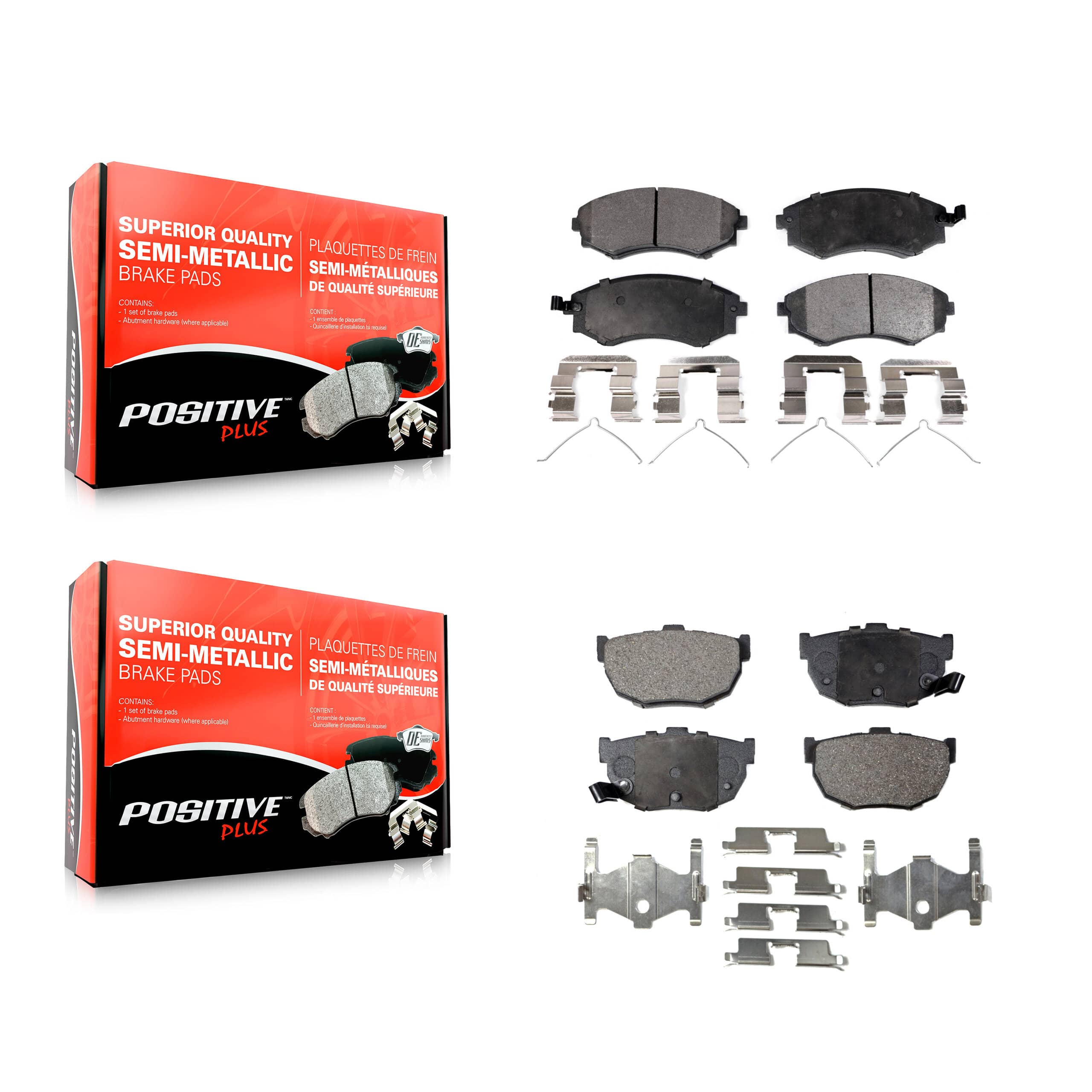 Positive Plus - KPF-100332 - Front and Rear Disc Brake Pad Kits