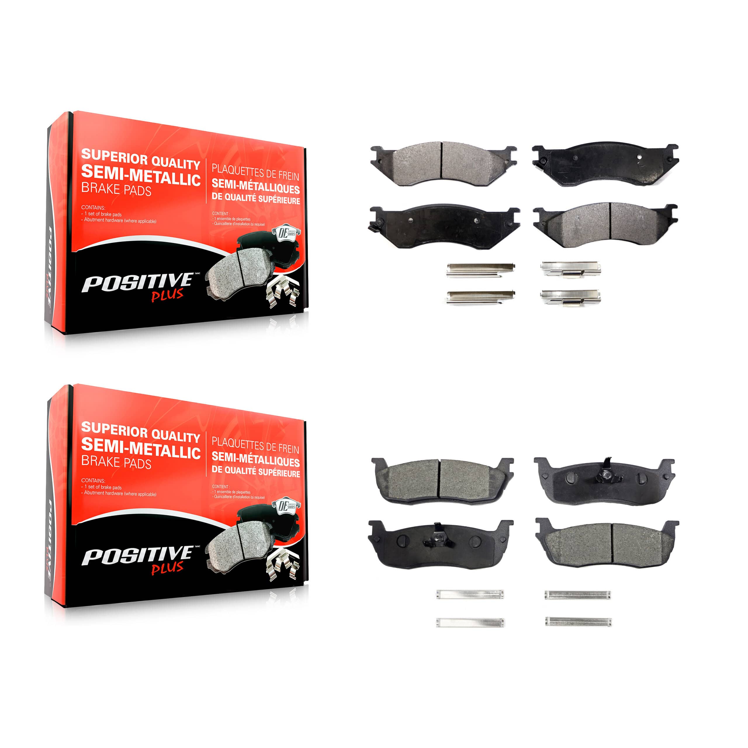 Positive Plus - KPF-100335 - Front and Rear Disc Brake Pad Kits