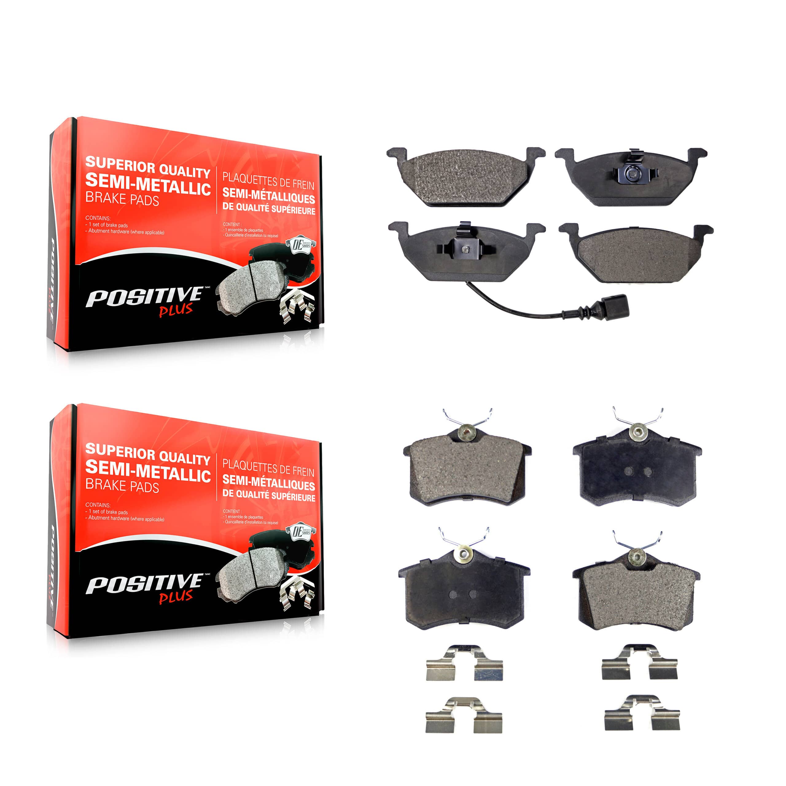Positive Plus - KPF-100346 - Front and Rear Disc Brake Pad Kits