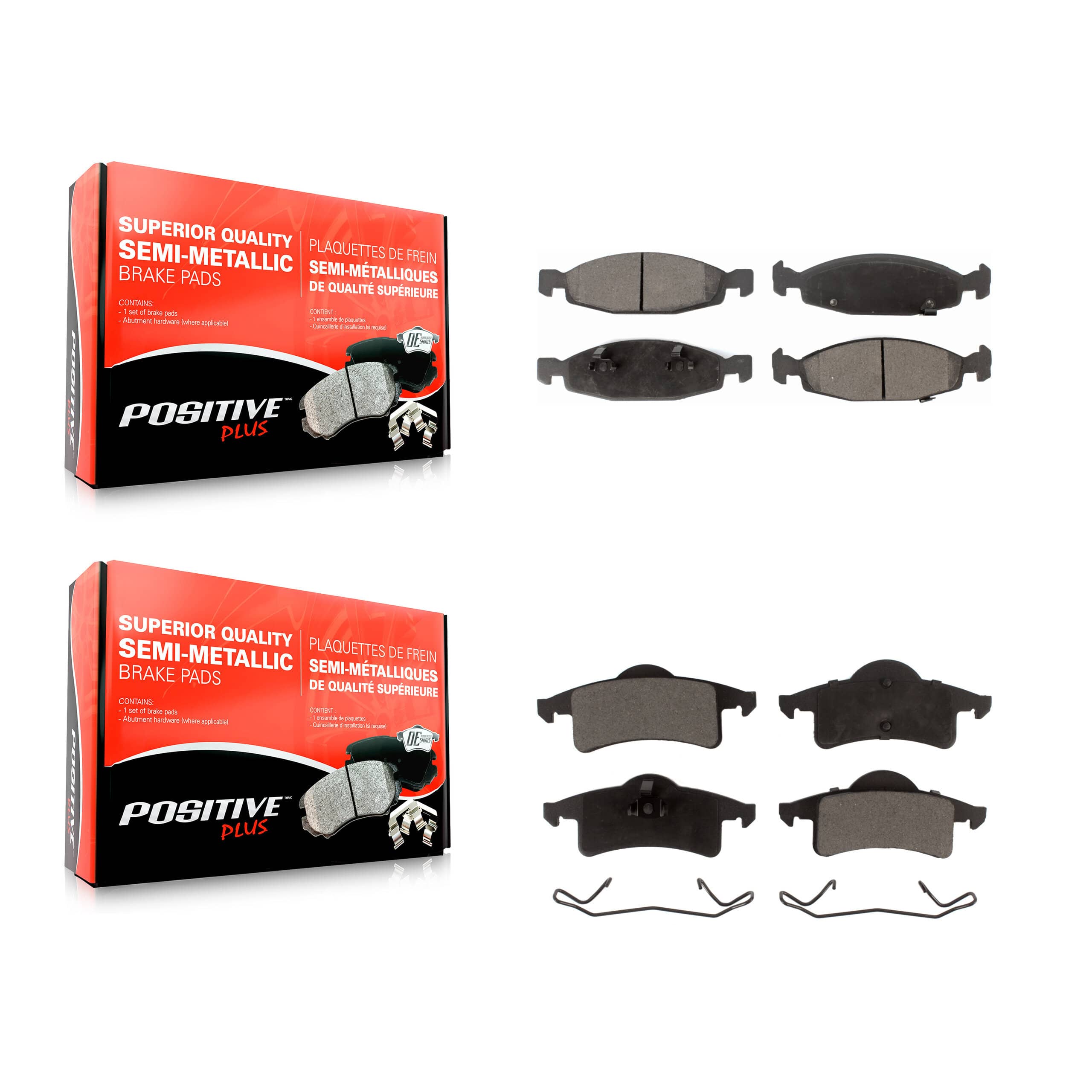Positive Plus - KPF-100361 - Front and Rear Disc Brake Pad Kits