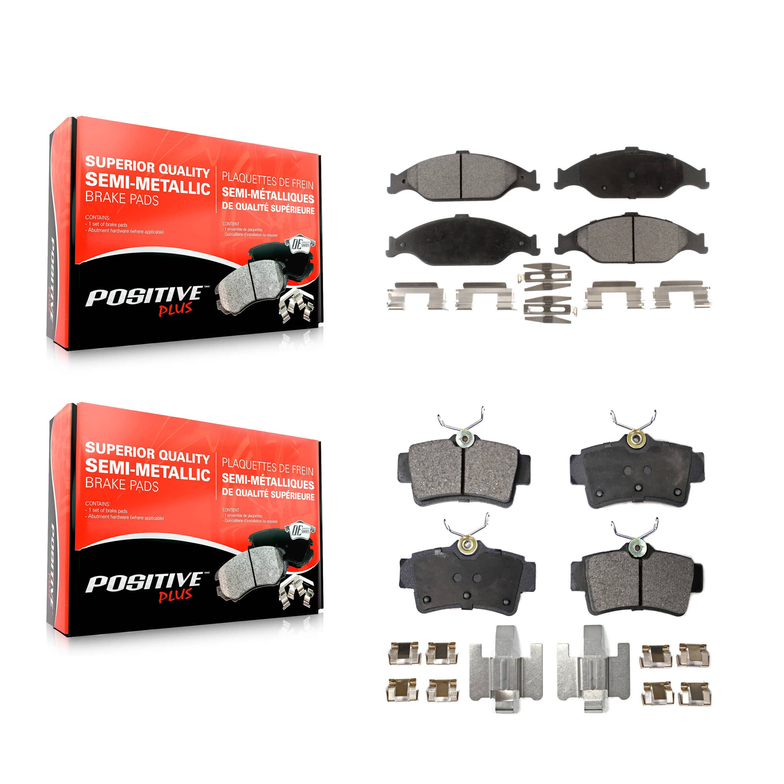 Positive Plus - KPF-100365 - Front and Rear Disc Brake Pad Kits