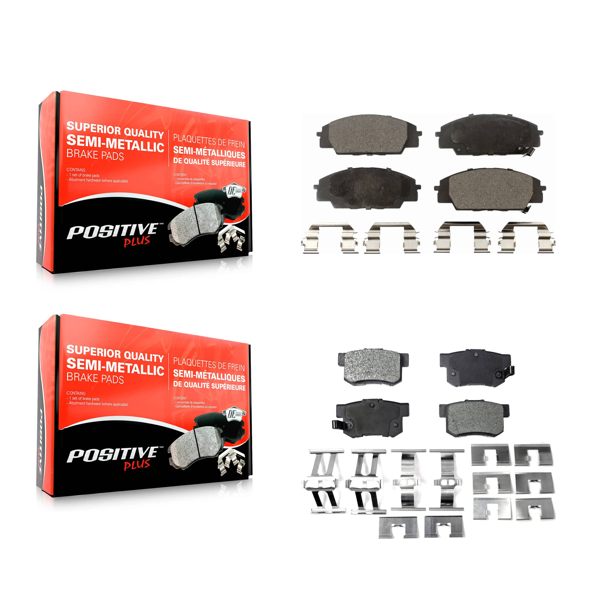 Positive Plus - KPF-100374 - Front and Rear Disc Brake Pad Kits