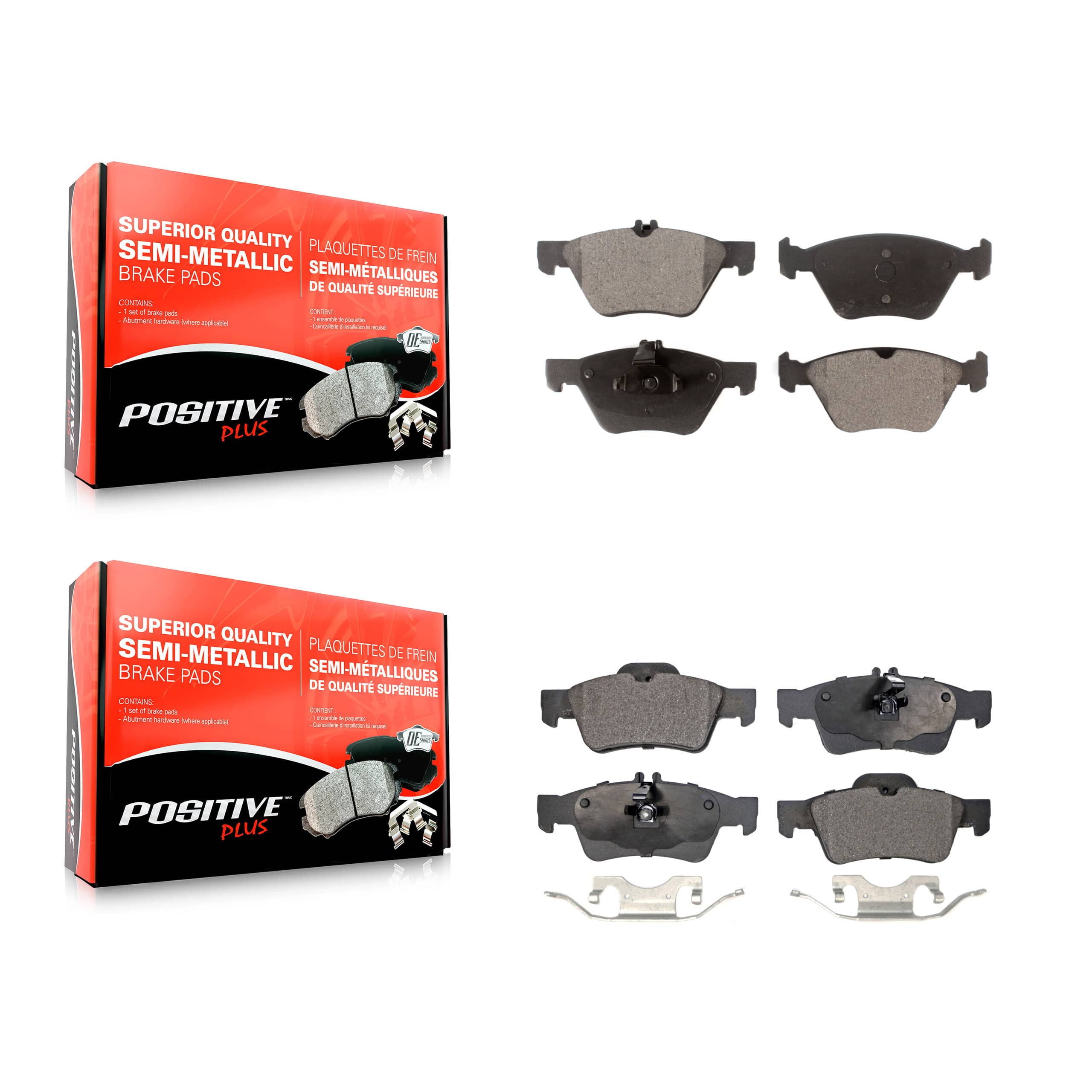 Positive Plus - KPF-100389 - Front and Rear Disc Brake Pad Kits
