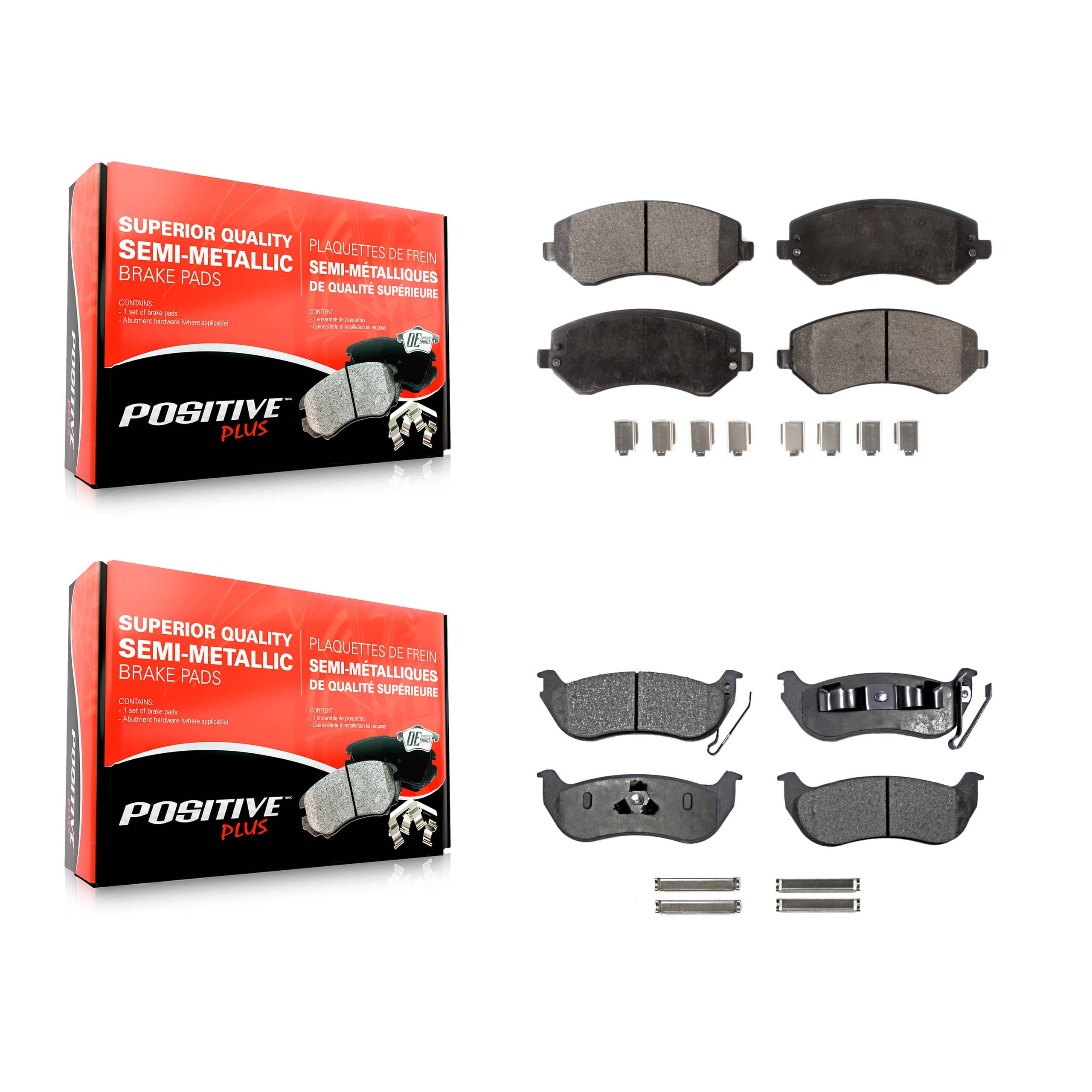 Positive Plus - KPF-100394 - Front and Rear Disc Brake Pad Kits