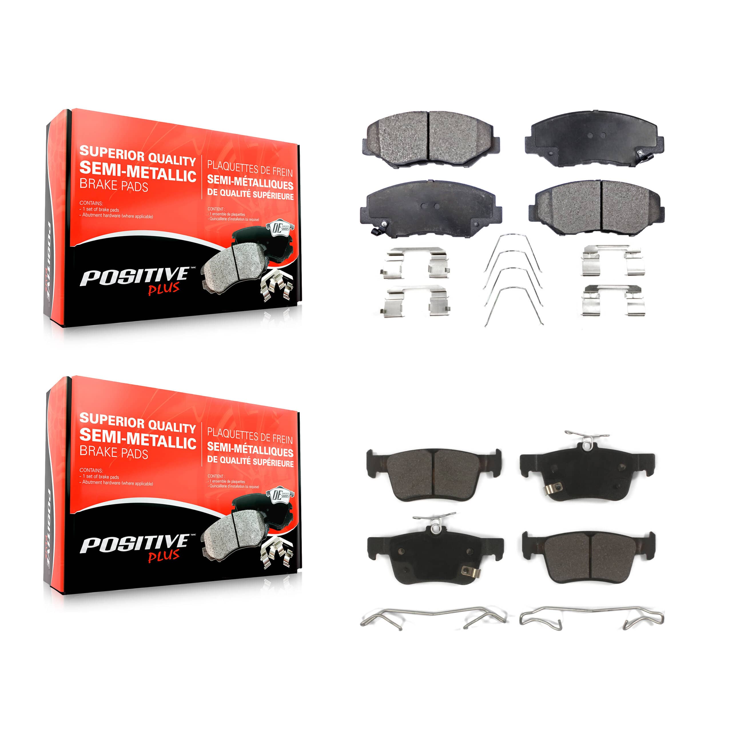 Positive Plus - KPF-100422 - Front and Rear Disc Brake Pad Kits