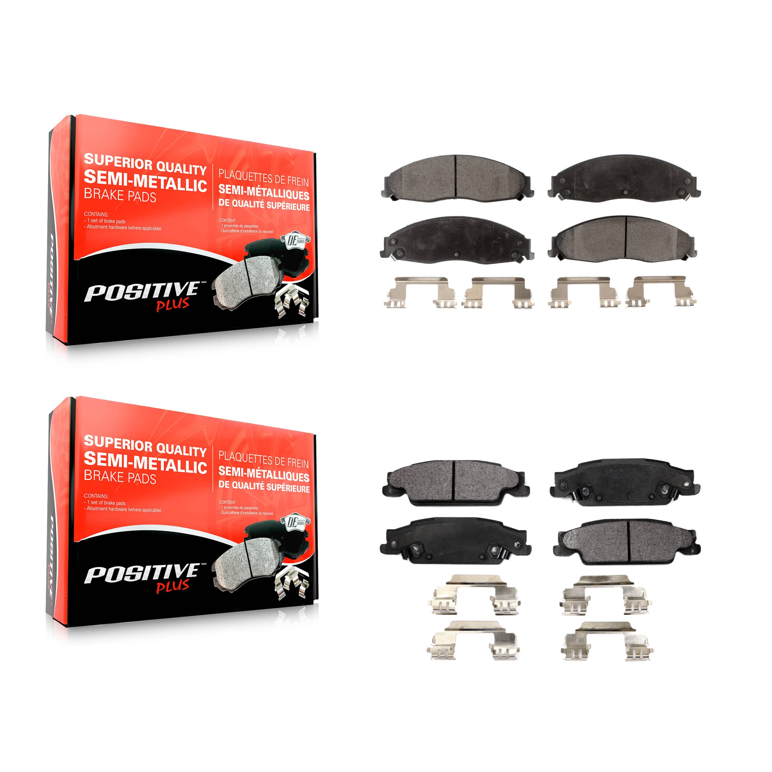 Positive Plus - KPF-100430 - Front and Rear Disc Brake Pad Kits