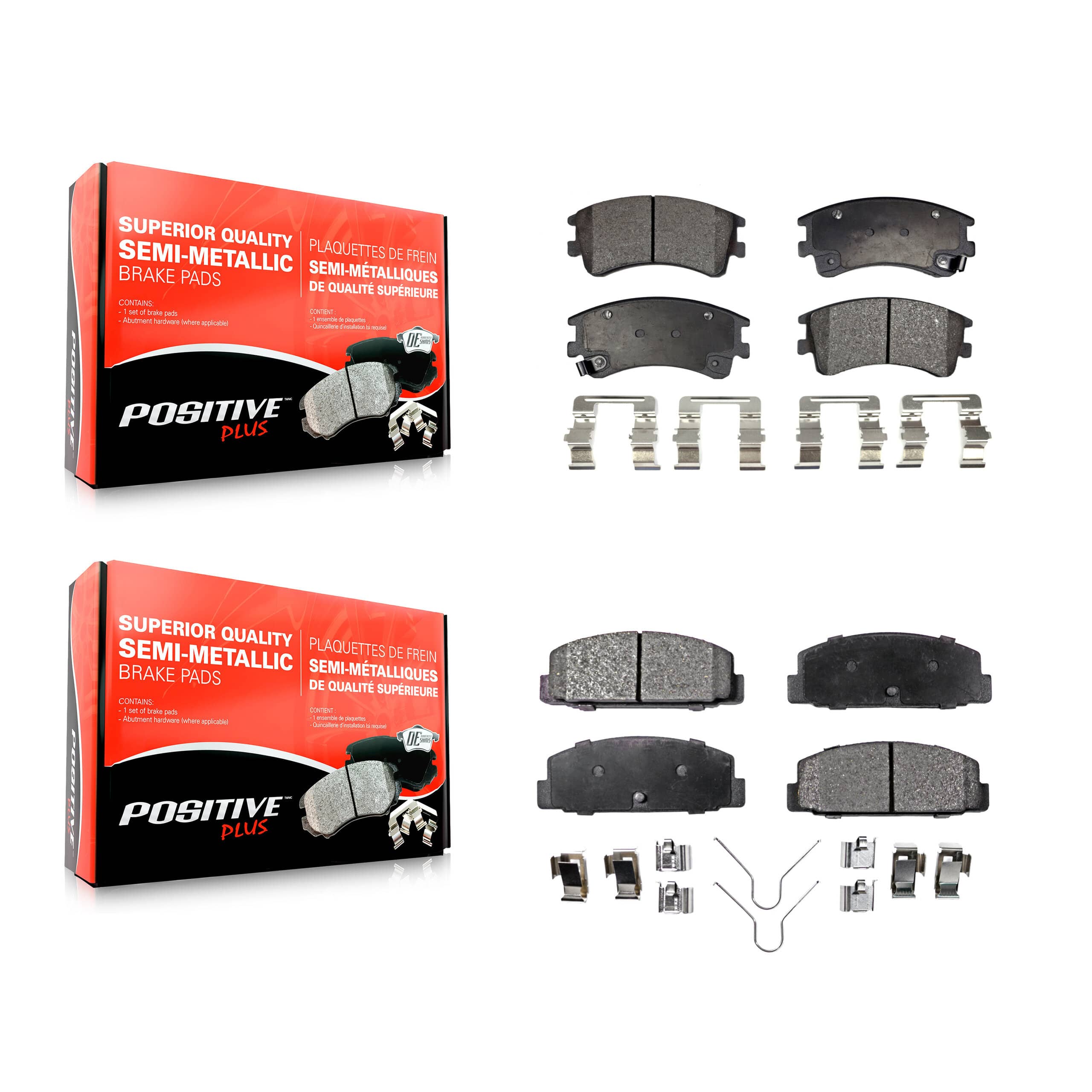 Positive Plus - KPF-100448 - Front and Rear Disc Brake Pad Kits
