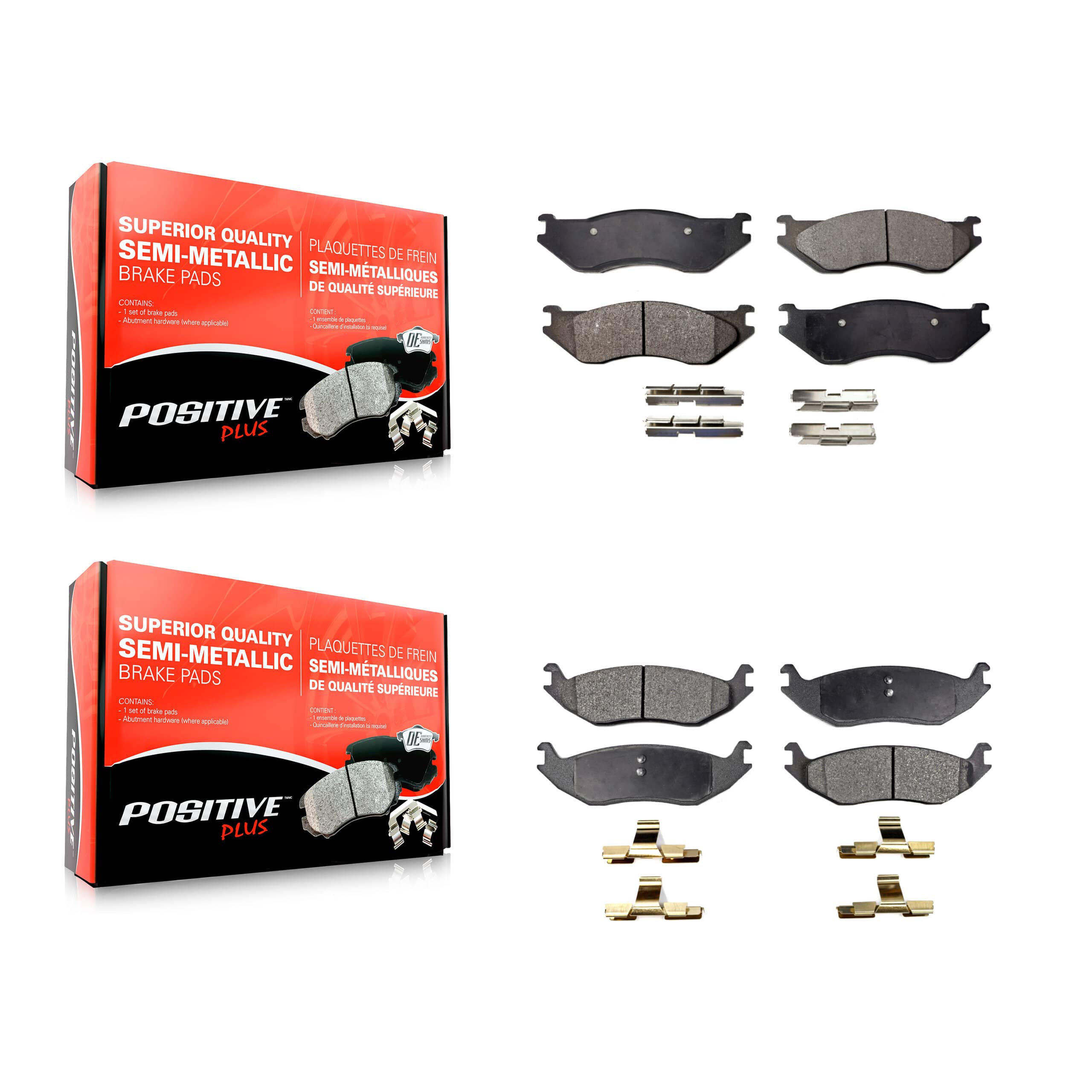 Positive Plus - KPF-100455 - Front and Rear Disc Brake Pad Kits
