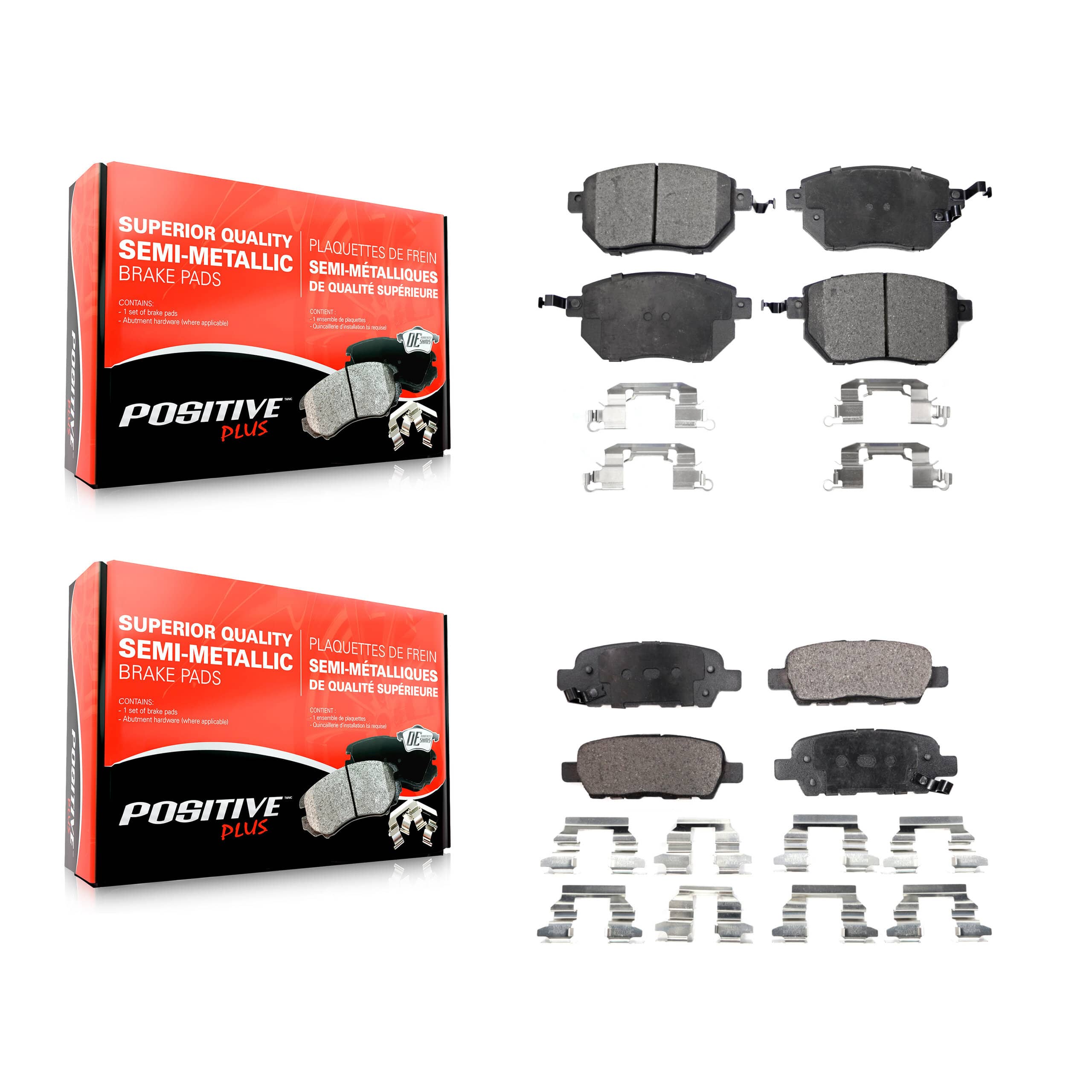 Positive Plus - KPF-100456 - Front and Rear Disc Brake Pad Kits