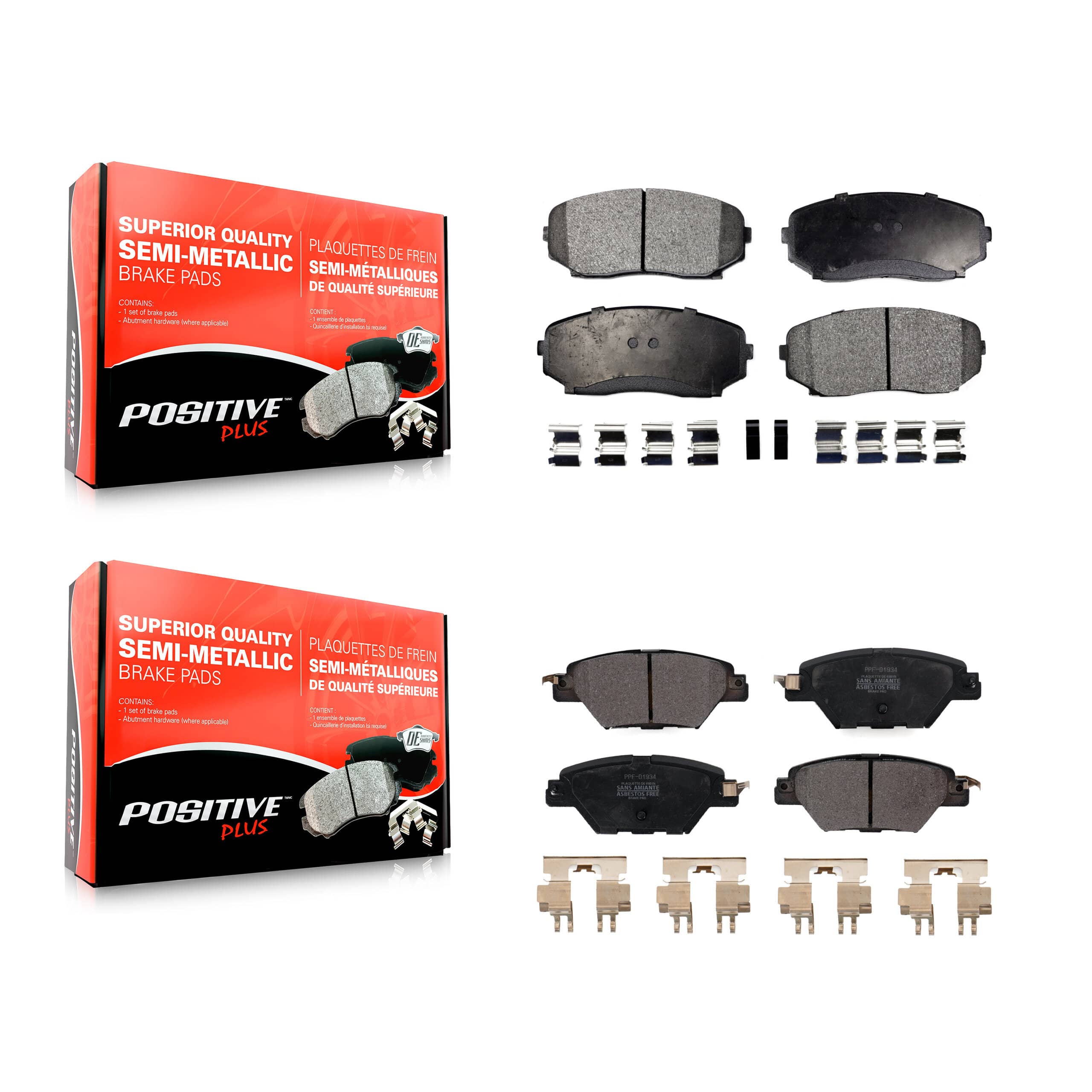 Positive Plus - KPF-100460 - Front and Rear Disc Brake Pad Kits