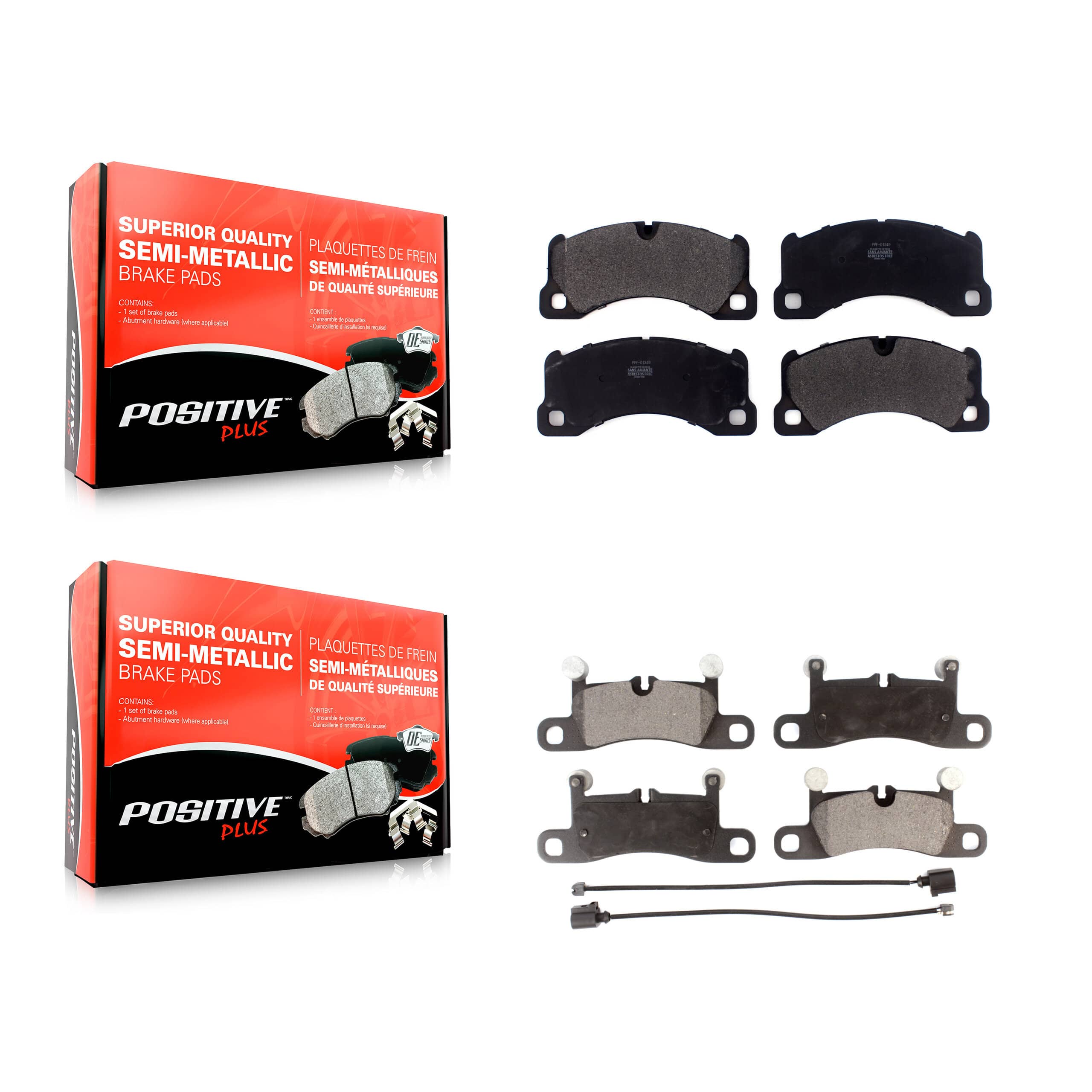 Positive Plus - KPF-100465 - Front and Rear Disc Brake Pad Kits